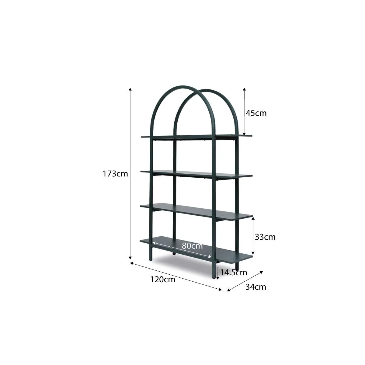 Alfie Arched Shelves - Green - Image 7