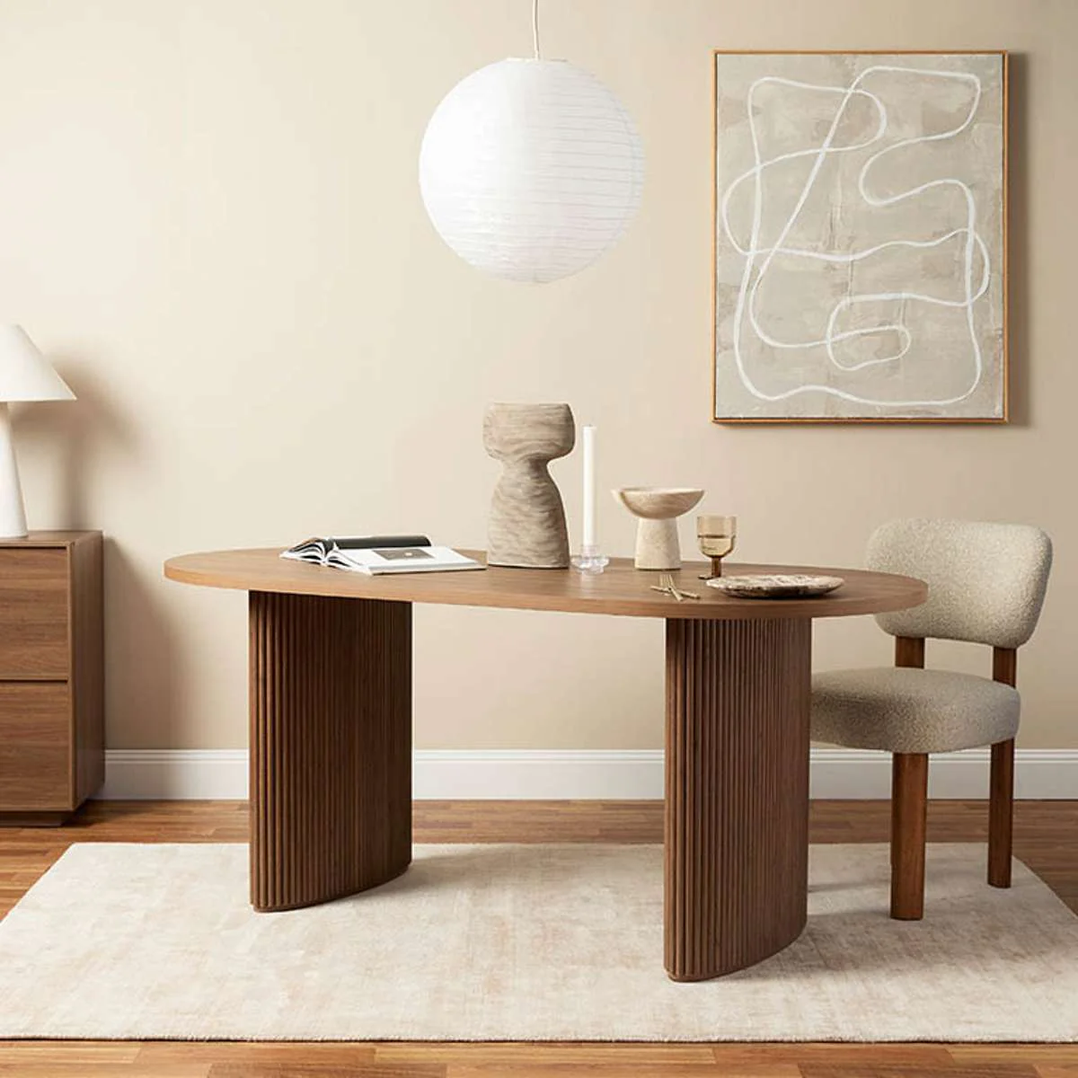 Amara Table and Coco Seven Piece Dining Set Walnut - Image 2