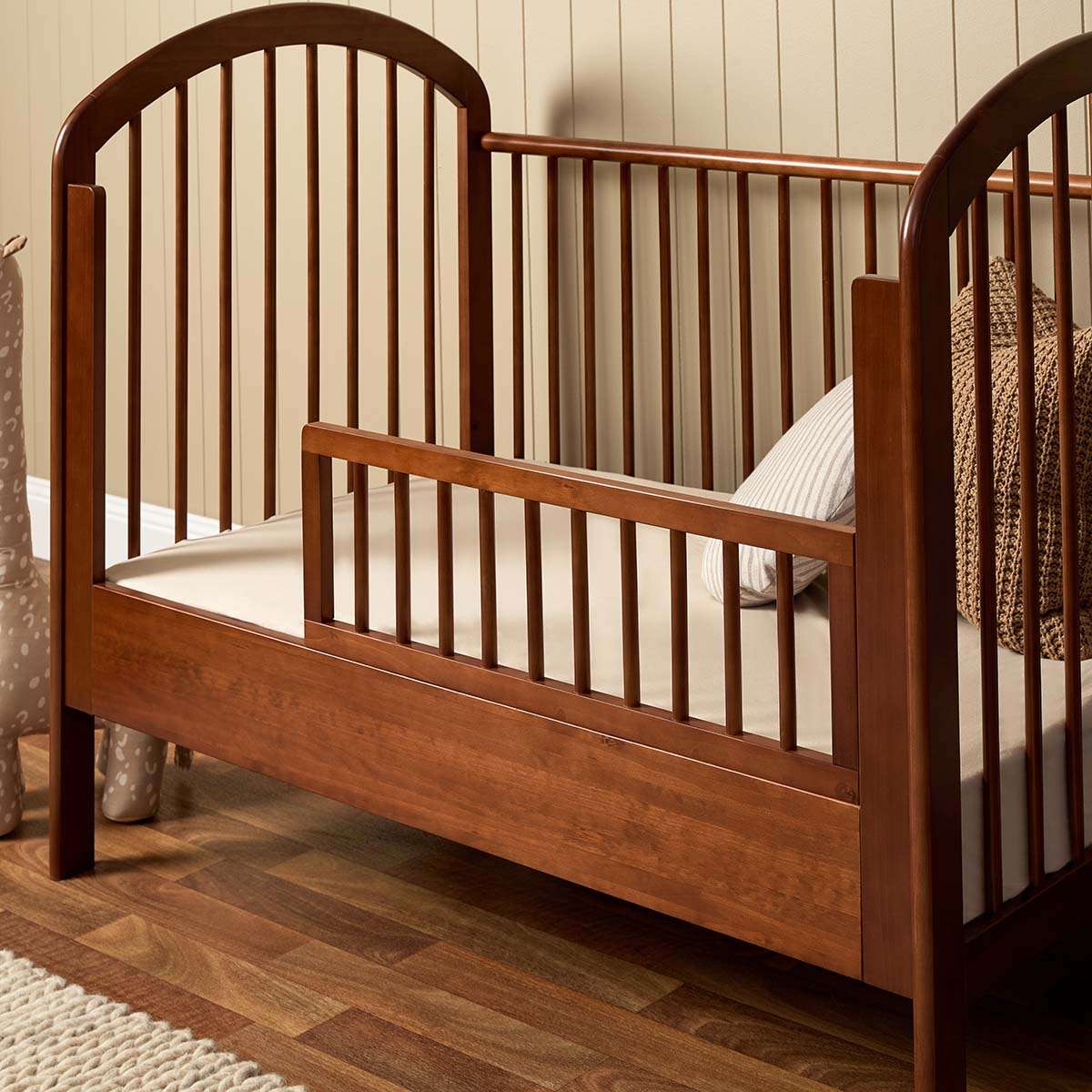 Archie Cot Toddler Bed Half Frame - Hazelnut - Image 3