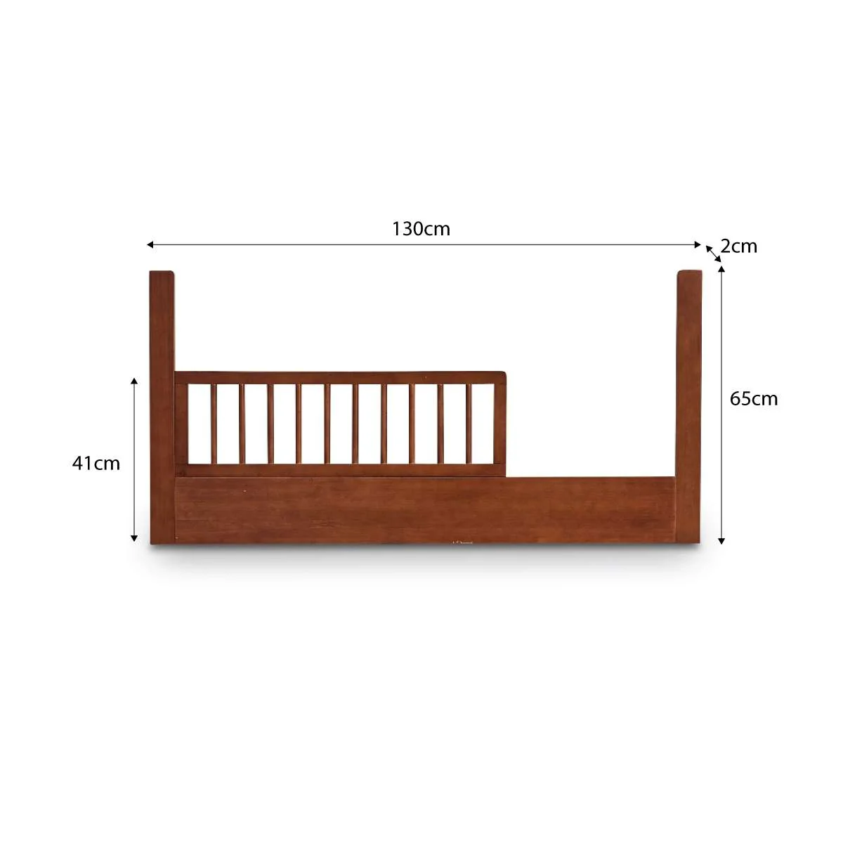 Archie Cot Toddler Bed Half Frame - Hazelnut - Image 4