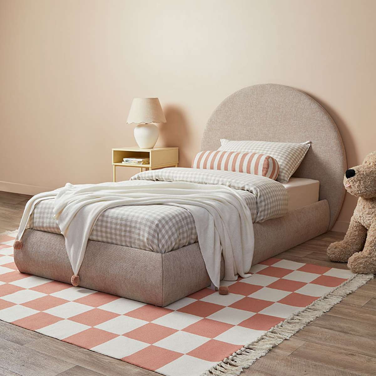 Arlo Arched King Single Bed + Mattress Bundle - Natural - Image 3
