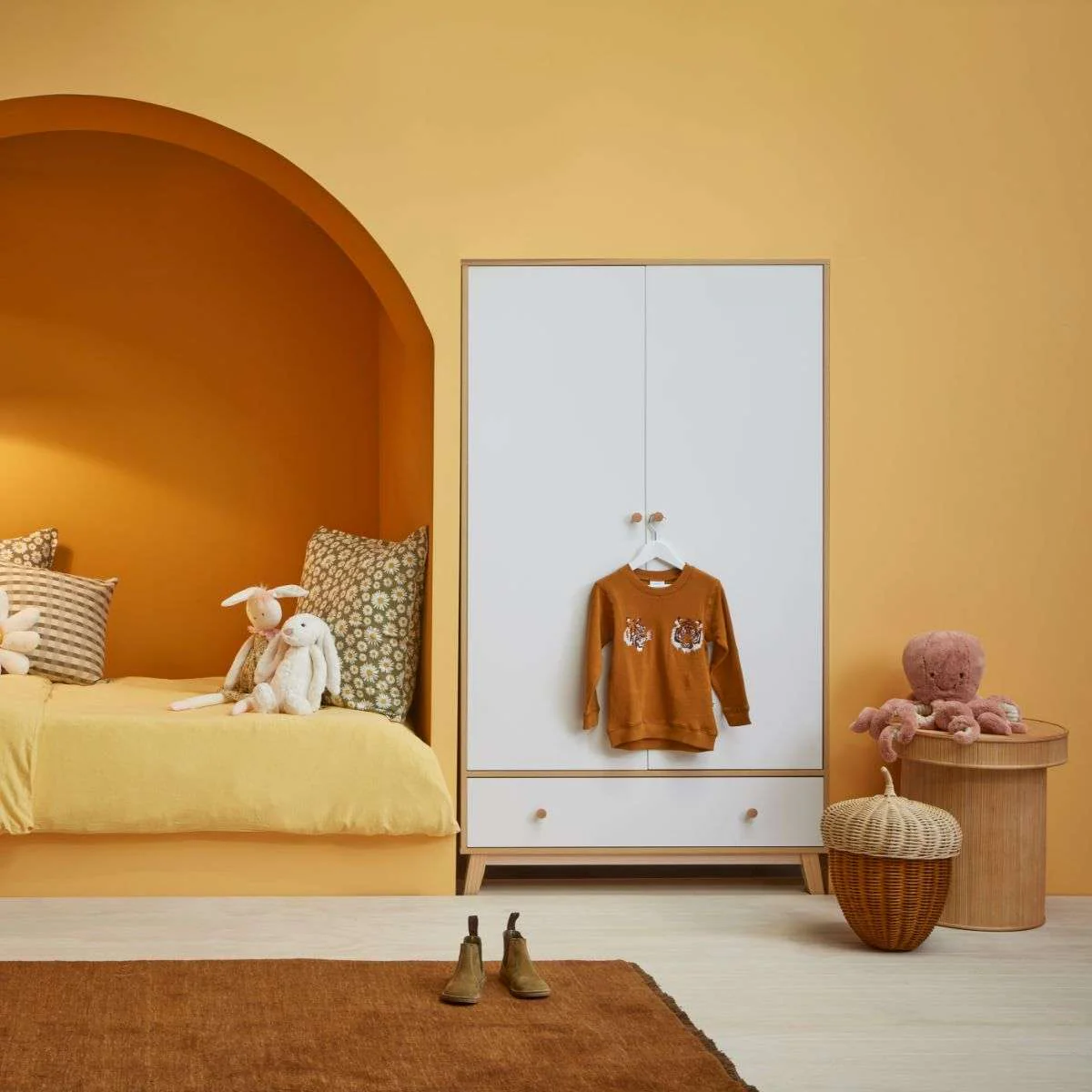 Aspen Wardrobe - White/Natural - Image 4