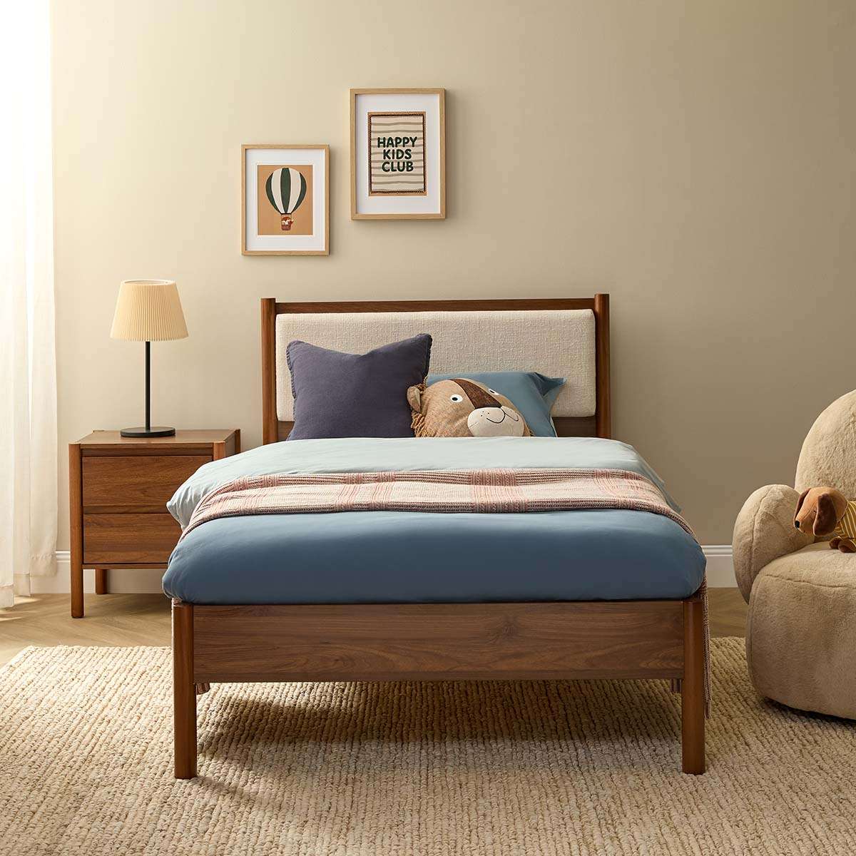 Blair Double Bed + Mattresses Bundle - Walnut - Image 2