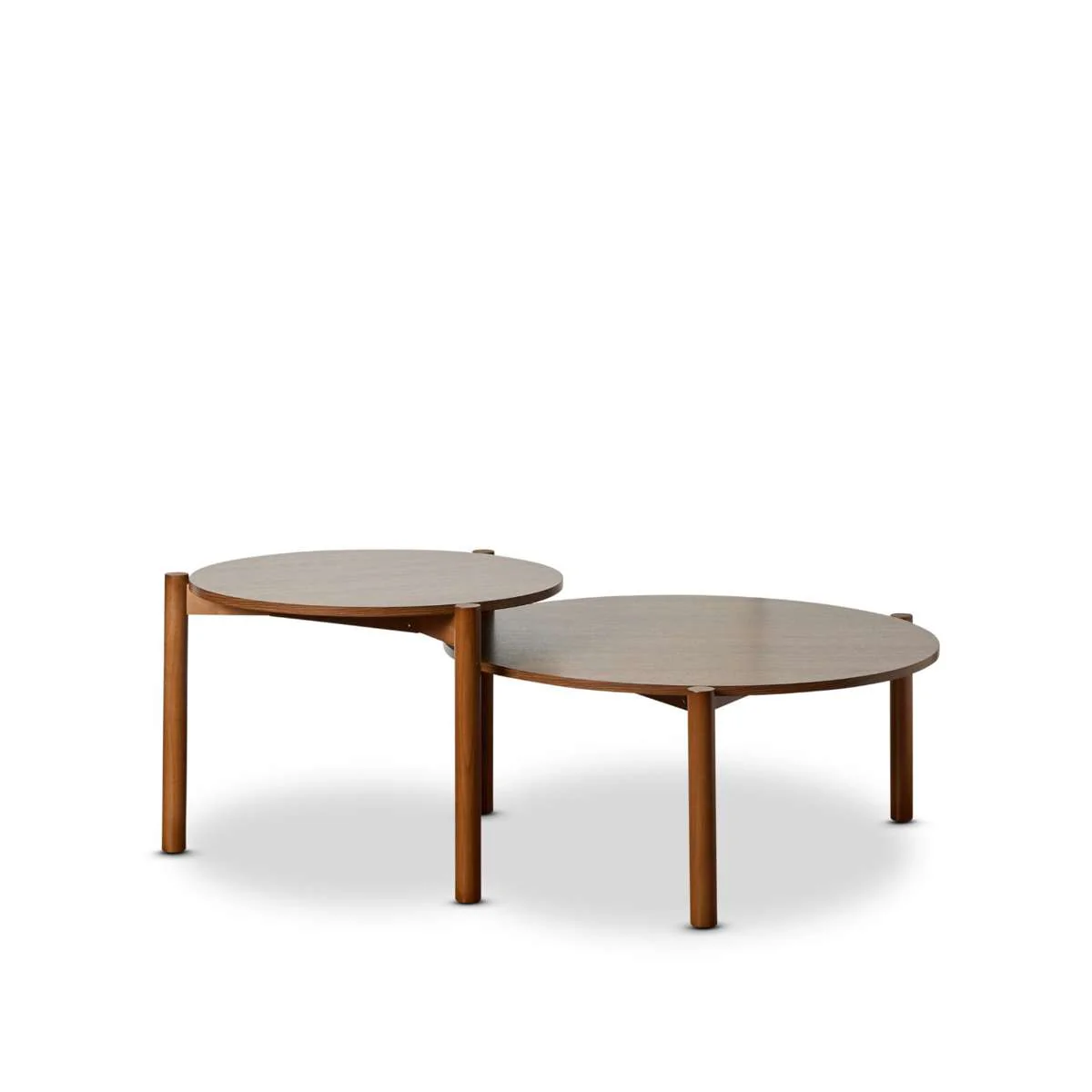 Blair Round Nesting Coffee Tables - Walnut - Image 9