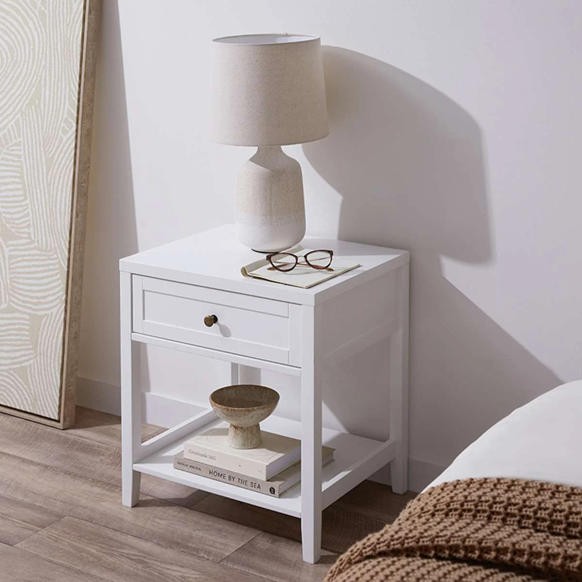 Cove Bedside Table - White - Image 4