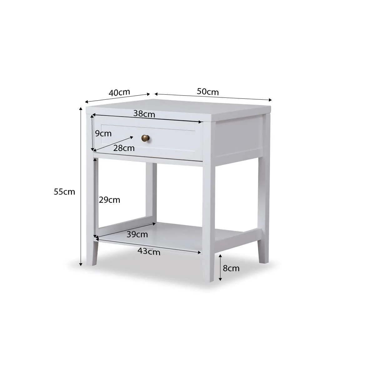 Cove Bedside Table - White - Image 9