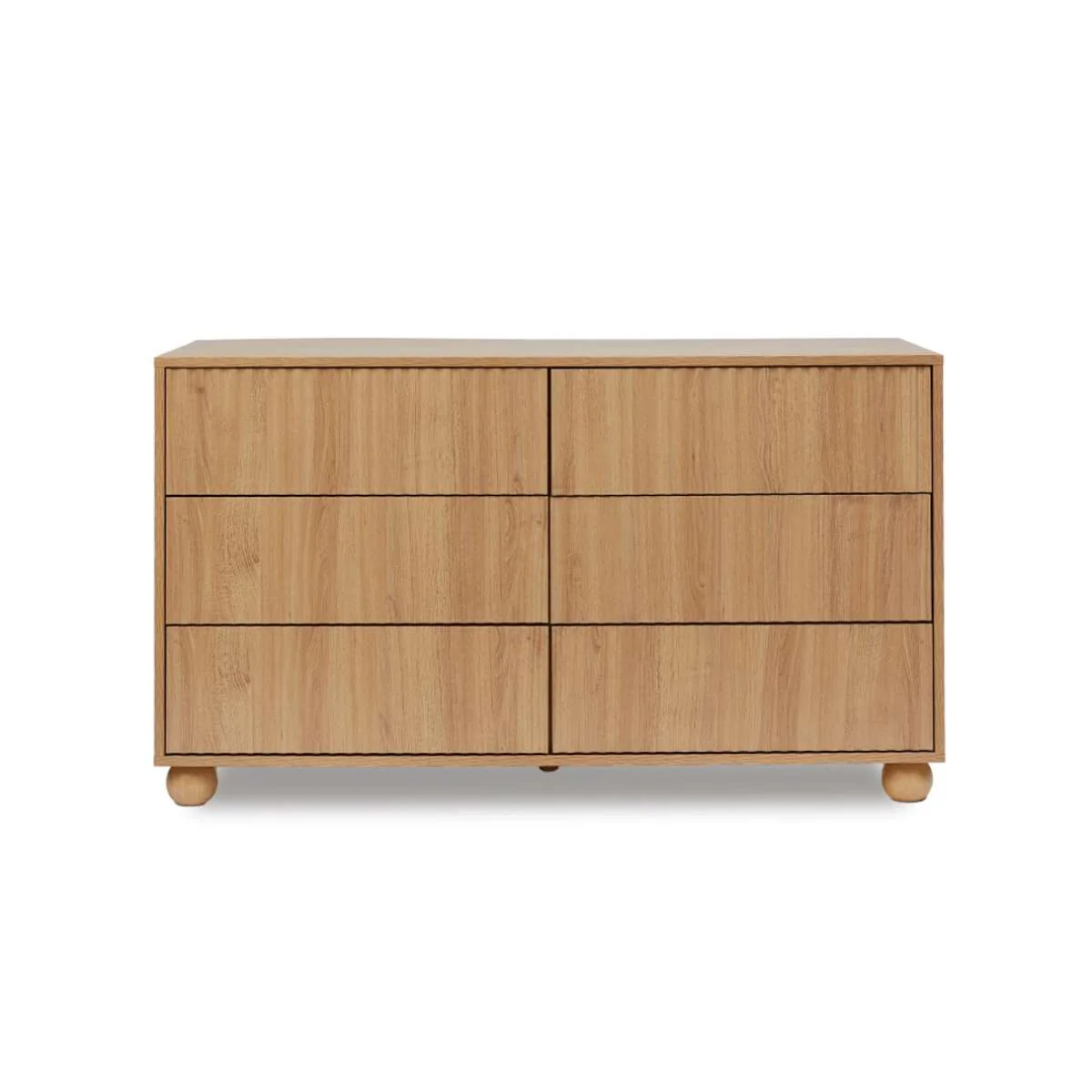 Deven Ball Feet Six Drawer - Natural - Image 11