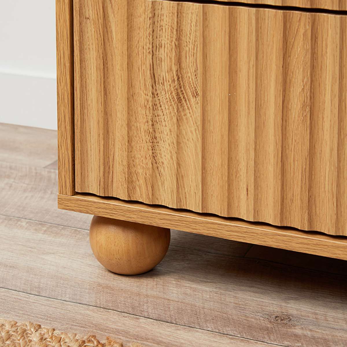 Deven Ball Feet Six Drawer - Natural - Image 4