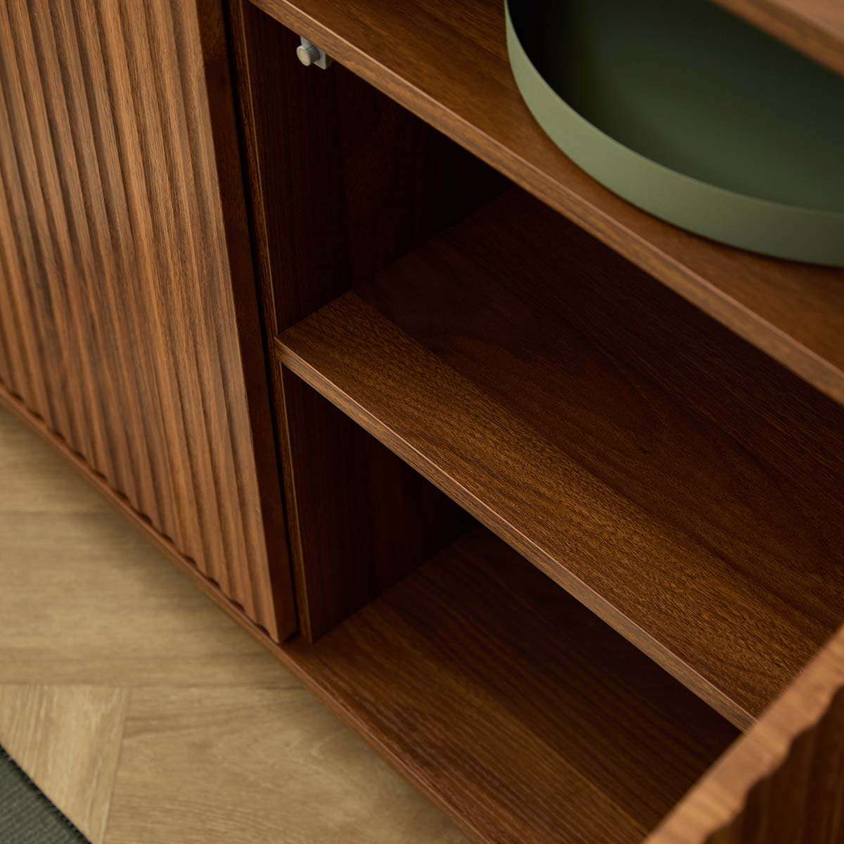 Deven Ball Feet Storage Console Table - Walnut - Image 5