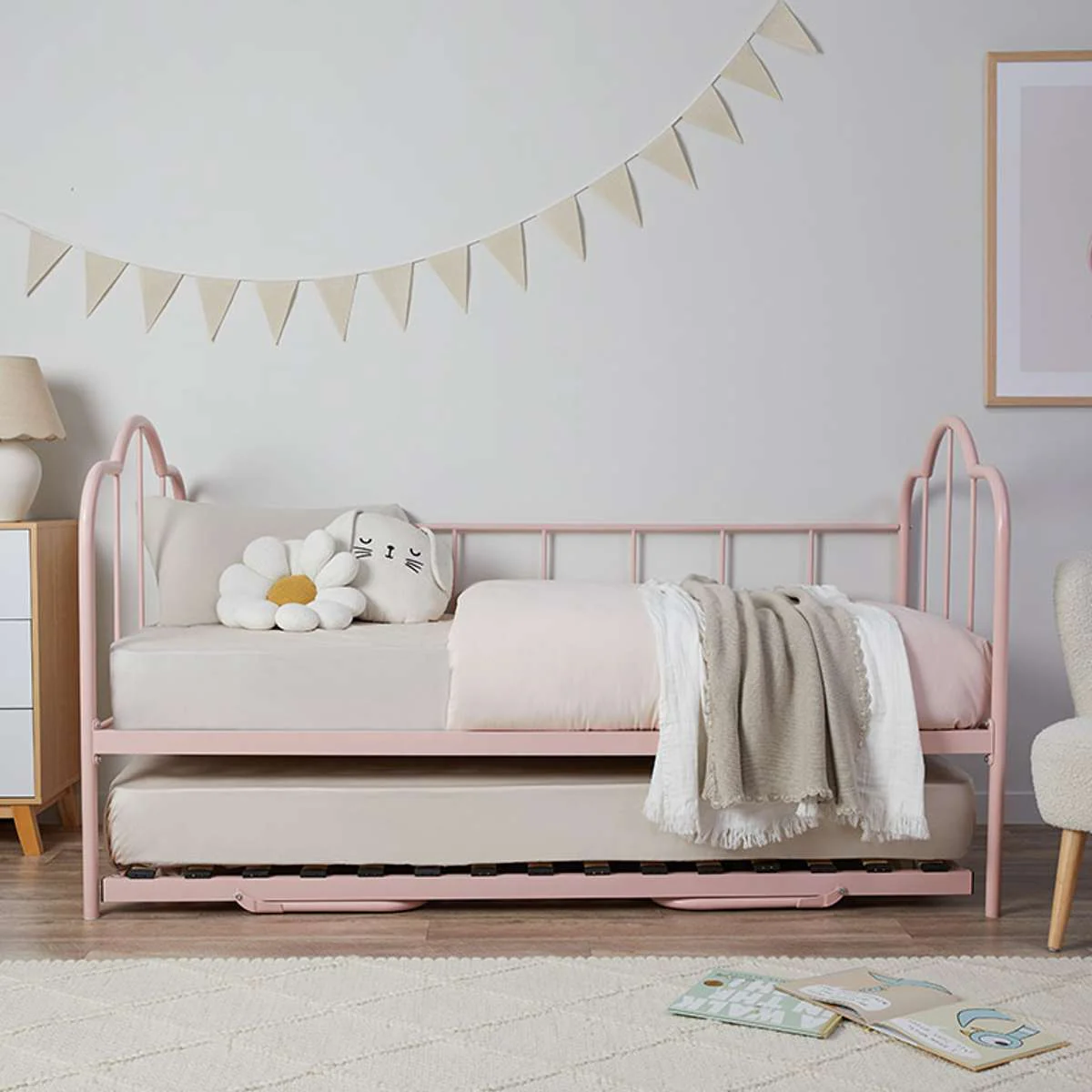 Dixie Day Bed With Trundle - Pink - Image 4