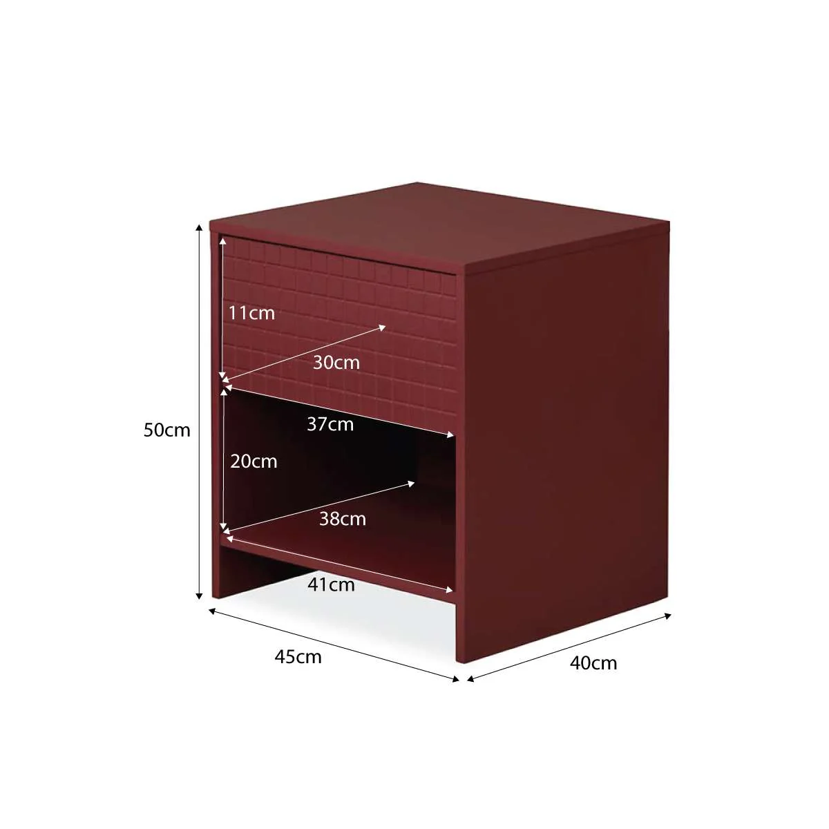Drew Checkerboard Bedside Table - Shiraz - Image 7