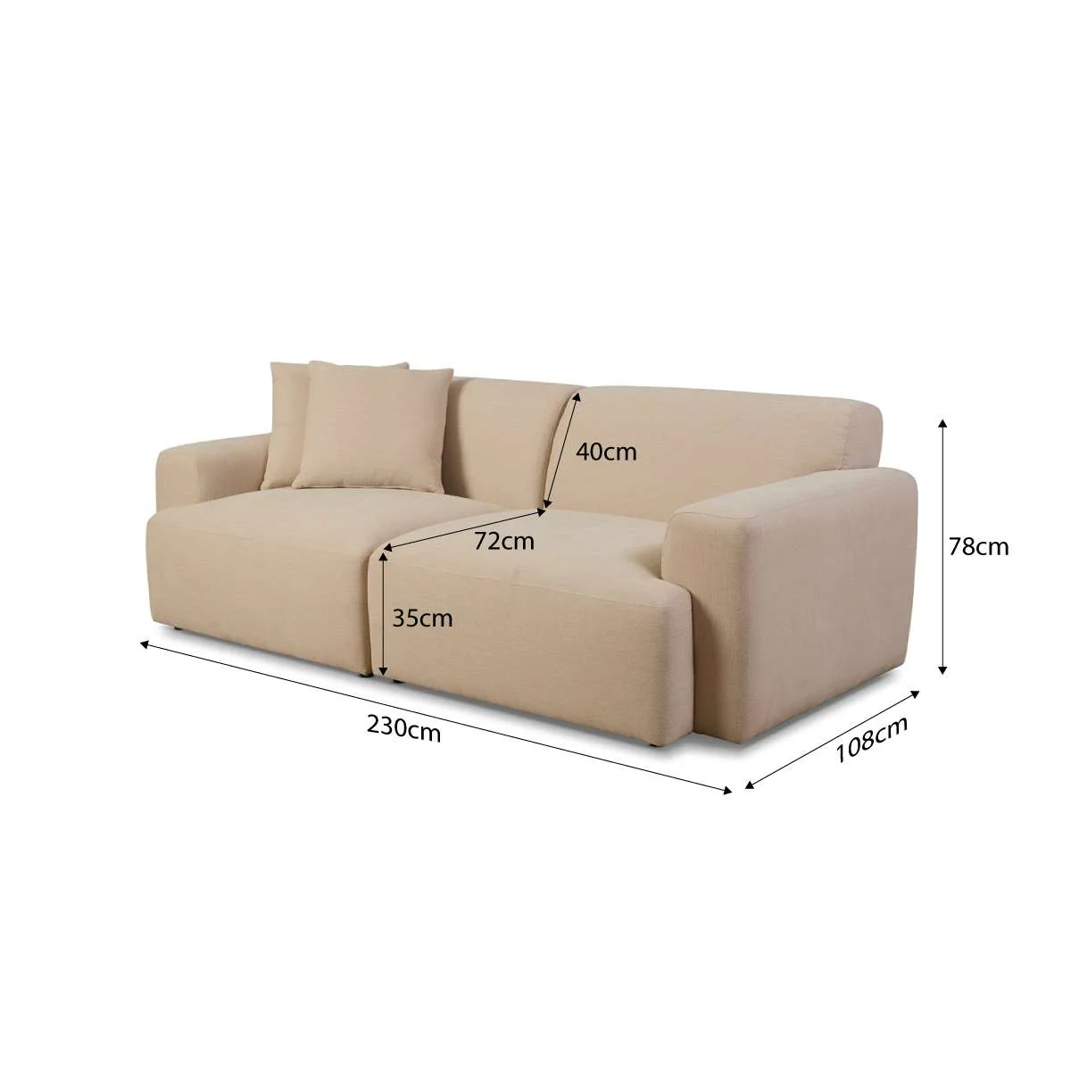 Dylan 2.5 Seater Sofa - Natural - Image 12