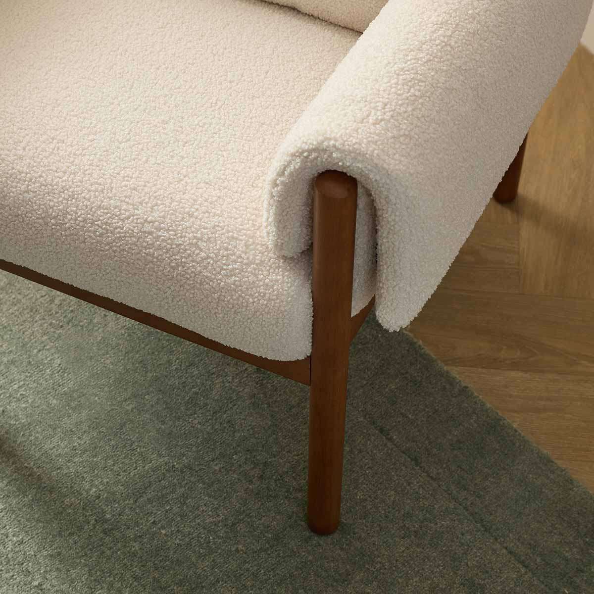 Edwin Occasional Chair - Cream/Walnut - Image 5