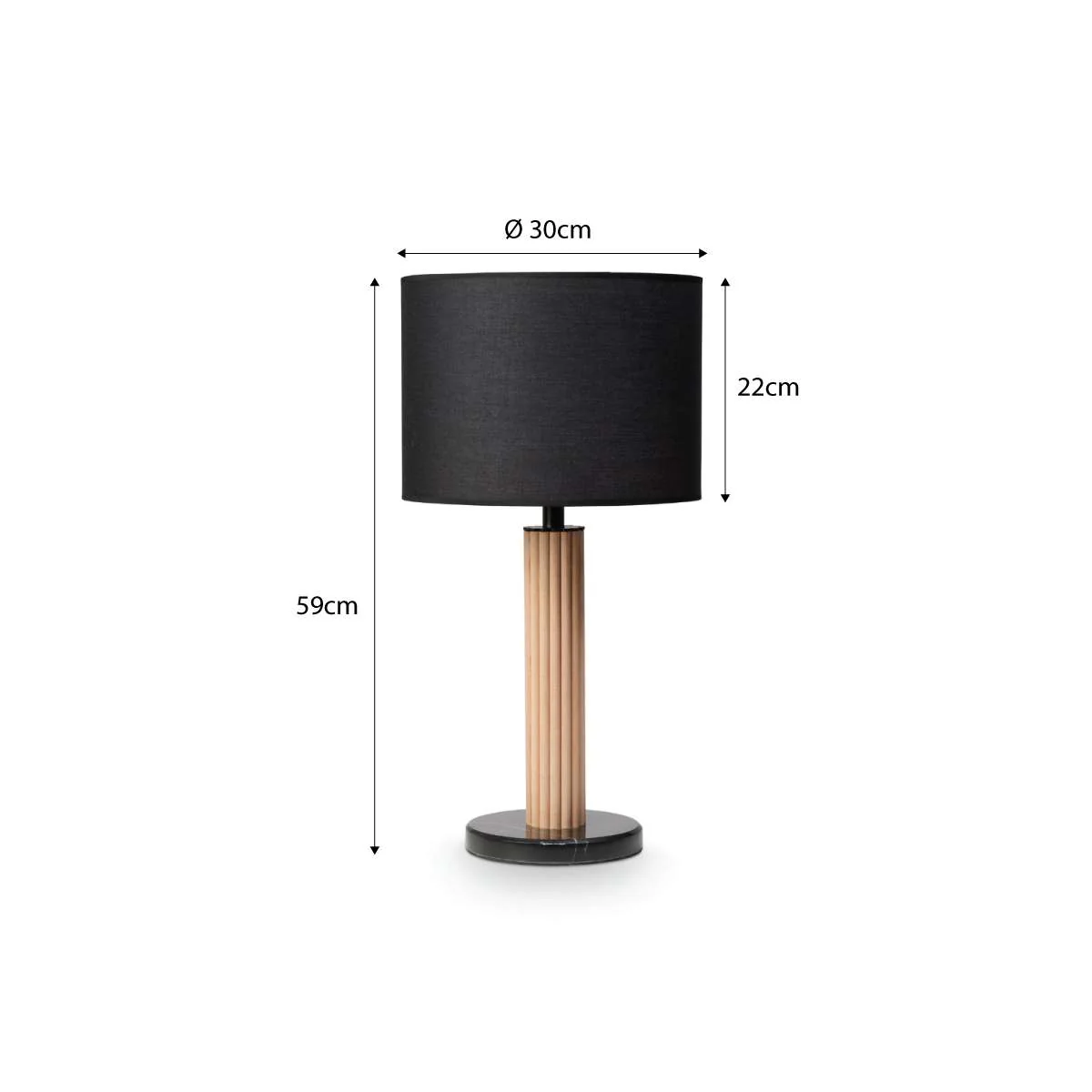 Eve Black Marble Base Table Lamp - Image 8