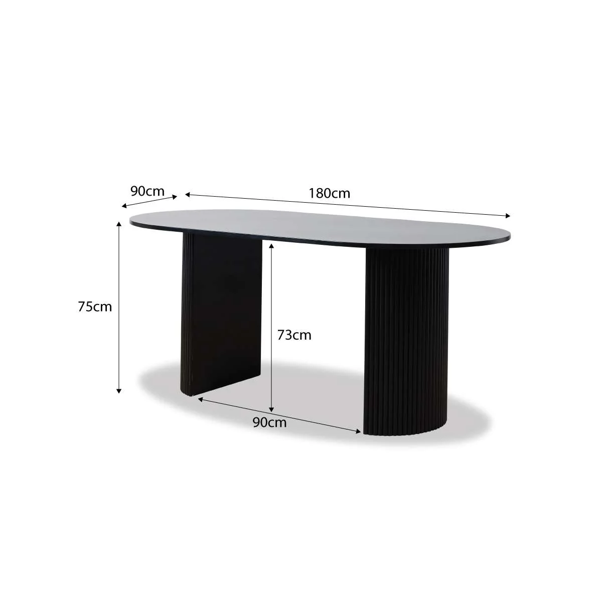 Eve 6 Seater Dining Table - Black - Image 8
