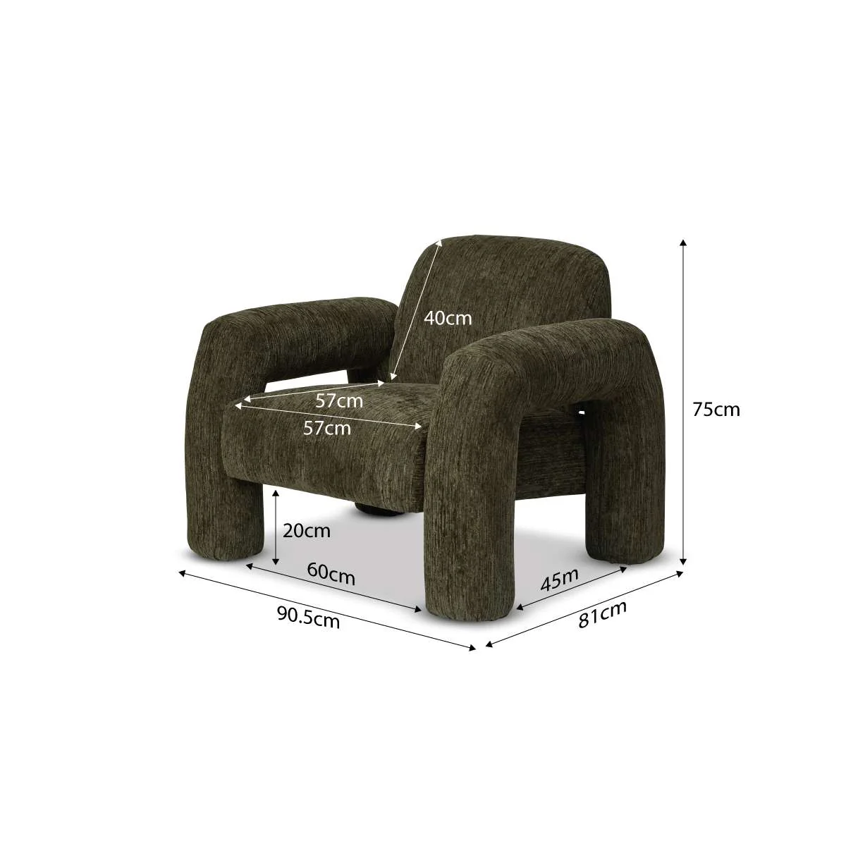 Felix Occasional Chair - Dark Green - Image 9