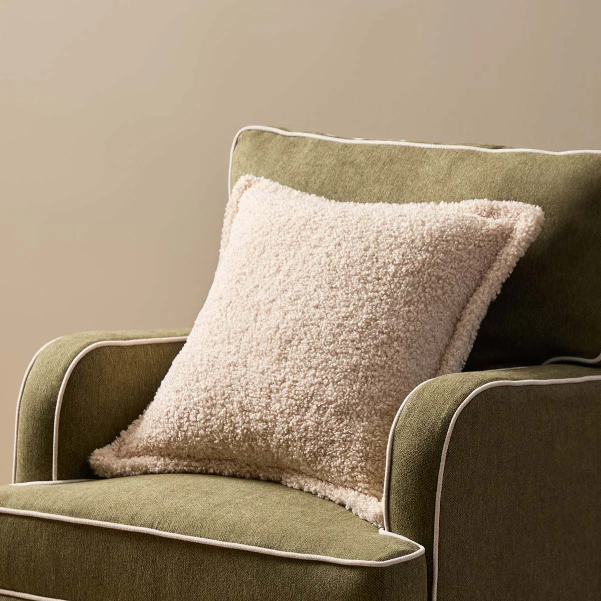 Frankie Sherpa Cushion 50cm - Cream