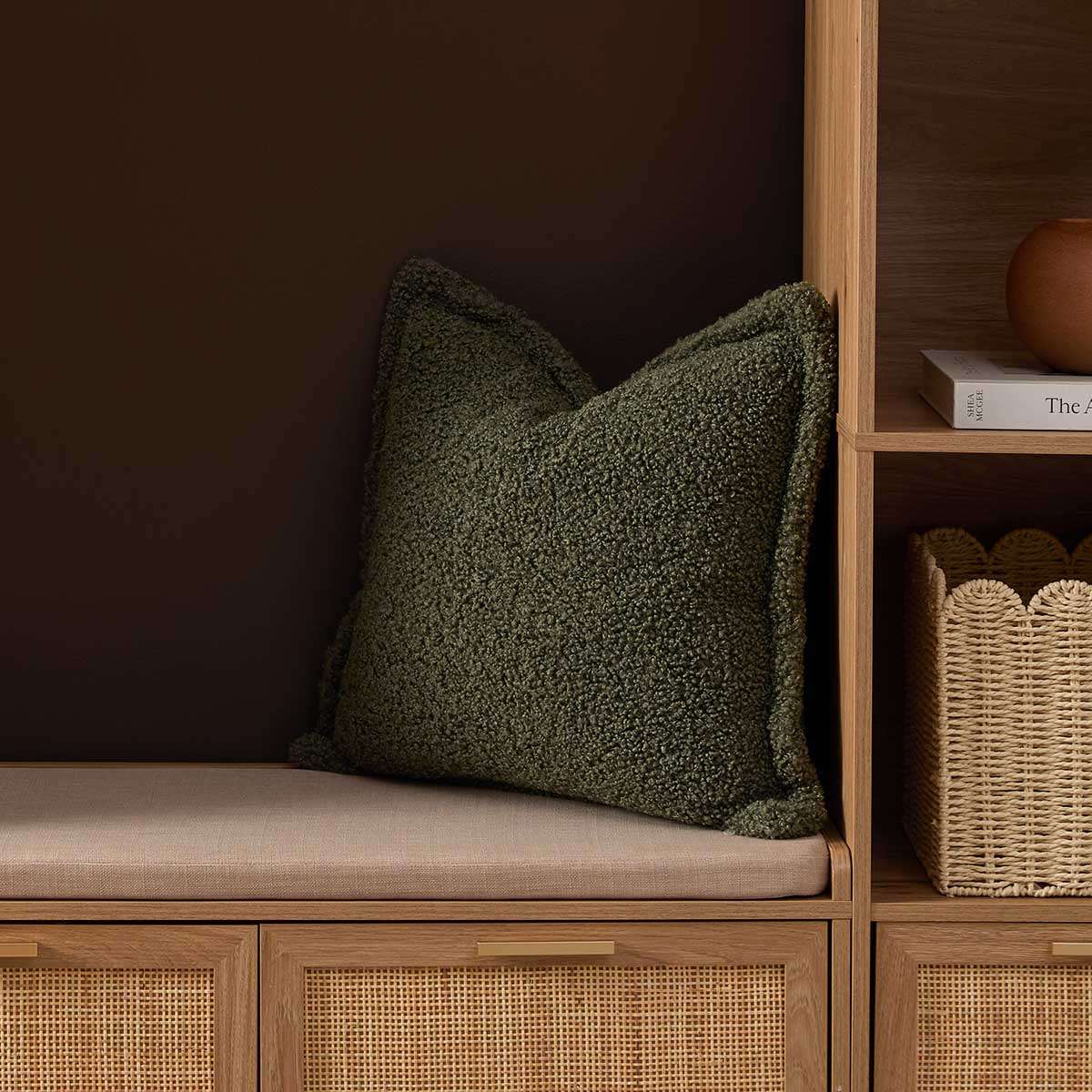 Frankie Sherpa Cushion 50cm - Sage - Image 2
