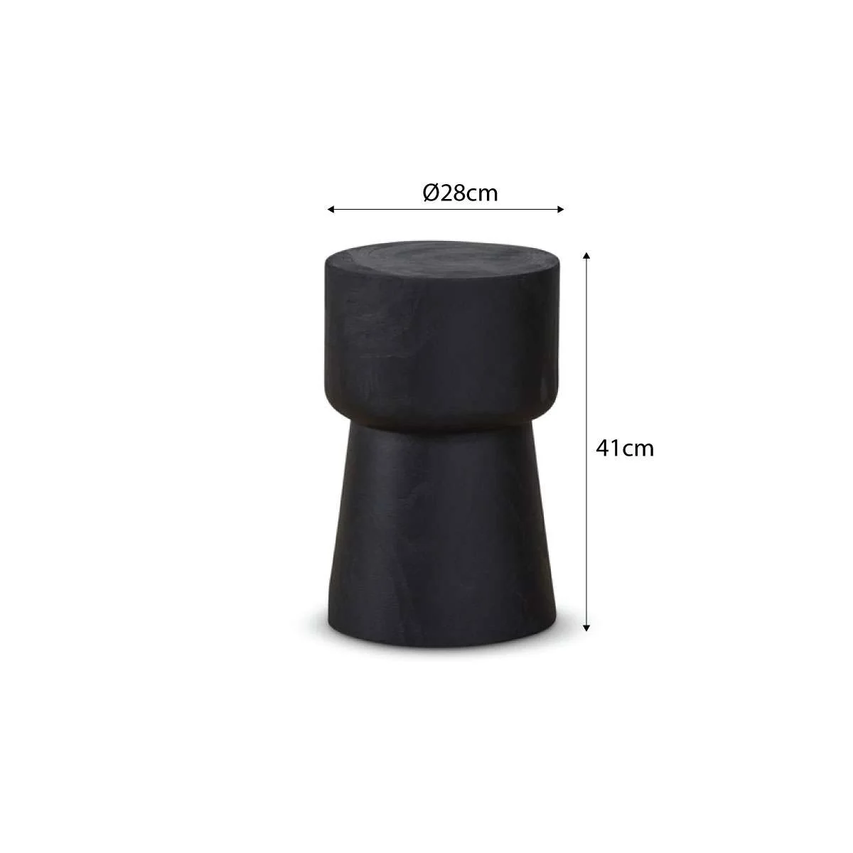 Frederick Wooden Side Table - Black - Image 5