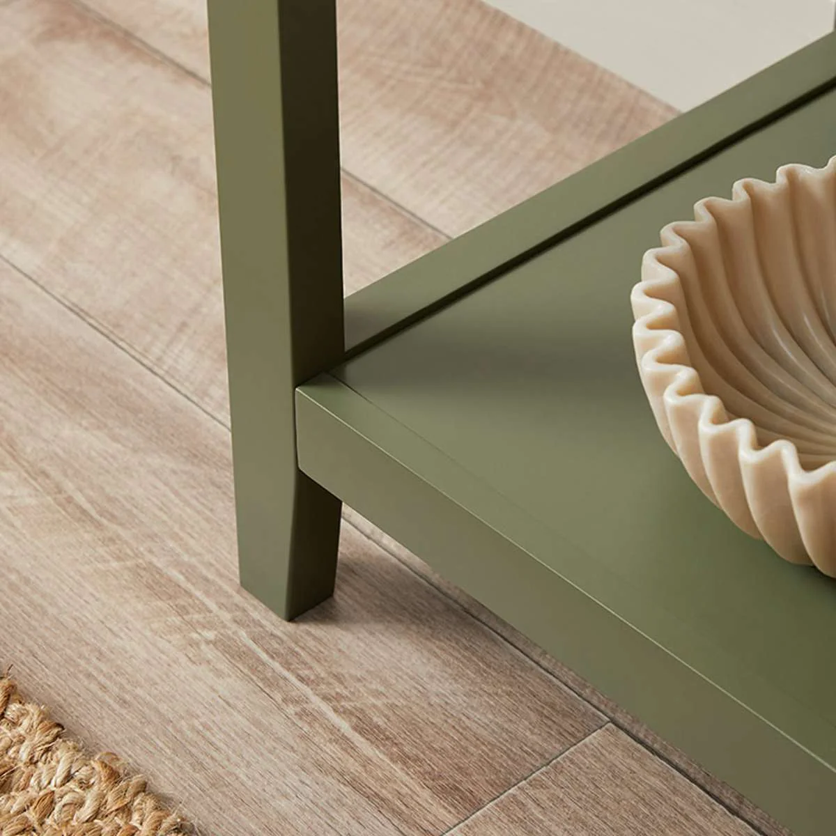 Hastings Bedside Table - Olive Green/Natural - Image 8