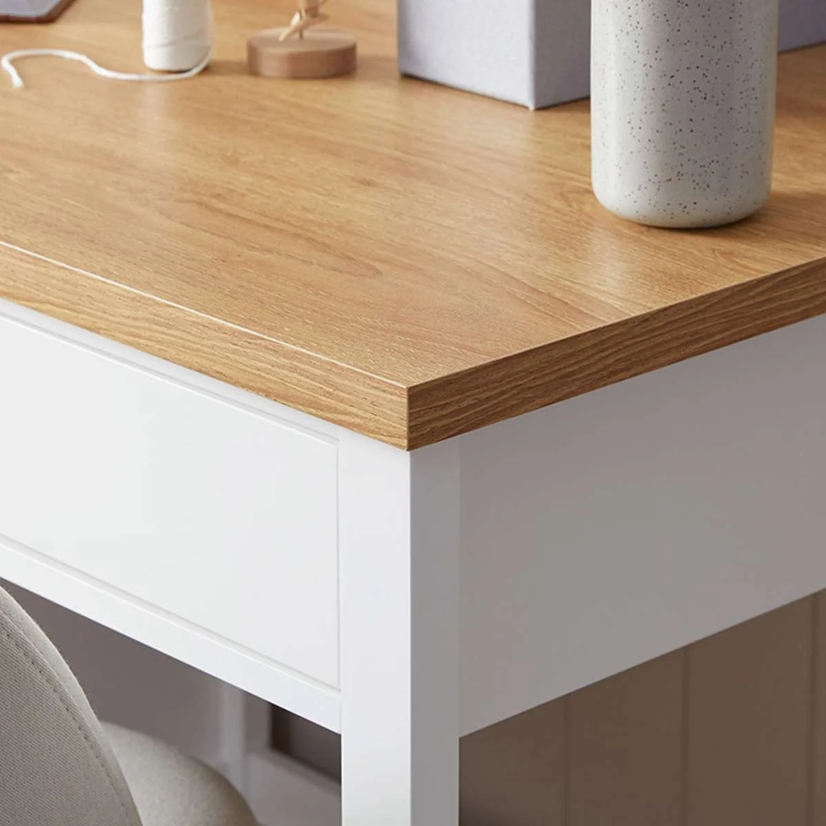 Hastings Desk - White/Natural - Image 7