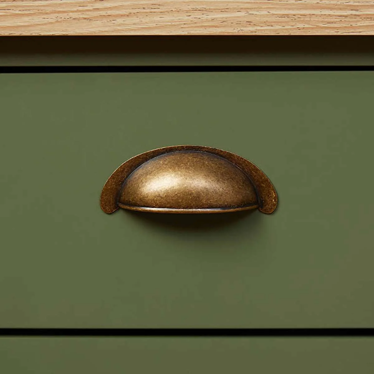 Hastings Three Drawer Bedside Table - Olive Green/Natural - Image 8