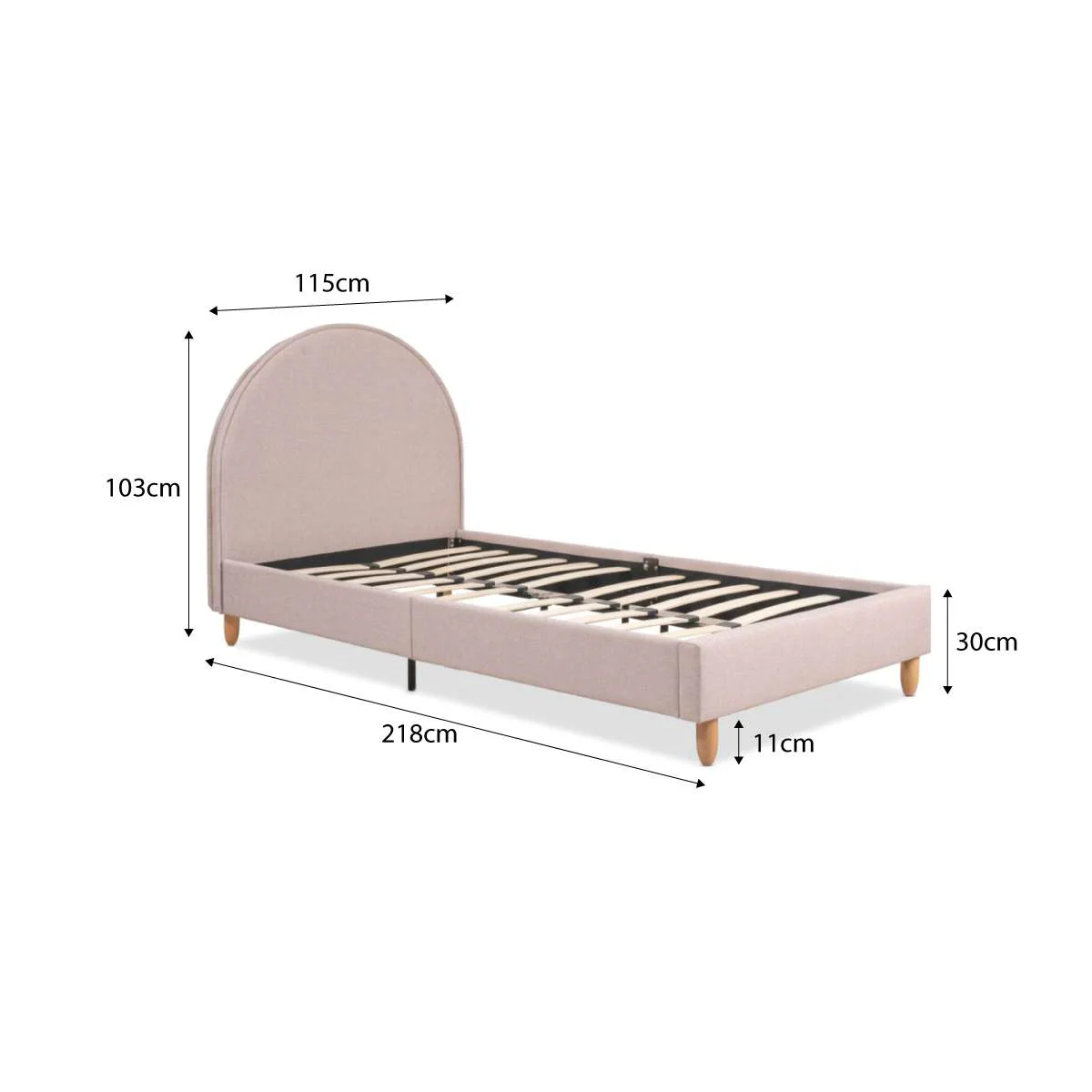 Imogen King Single Bed - Dusty Pink - Image 9