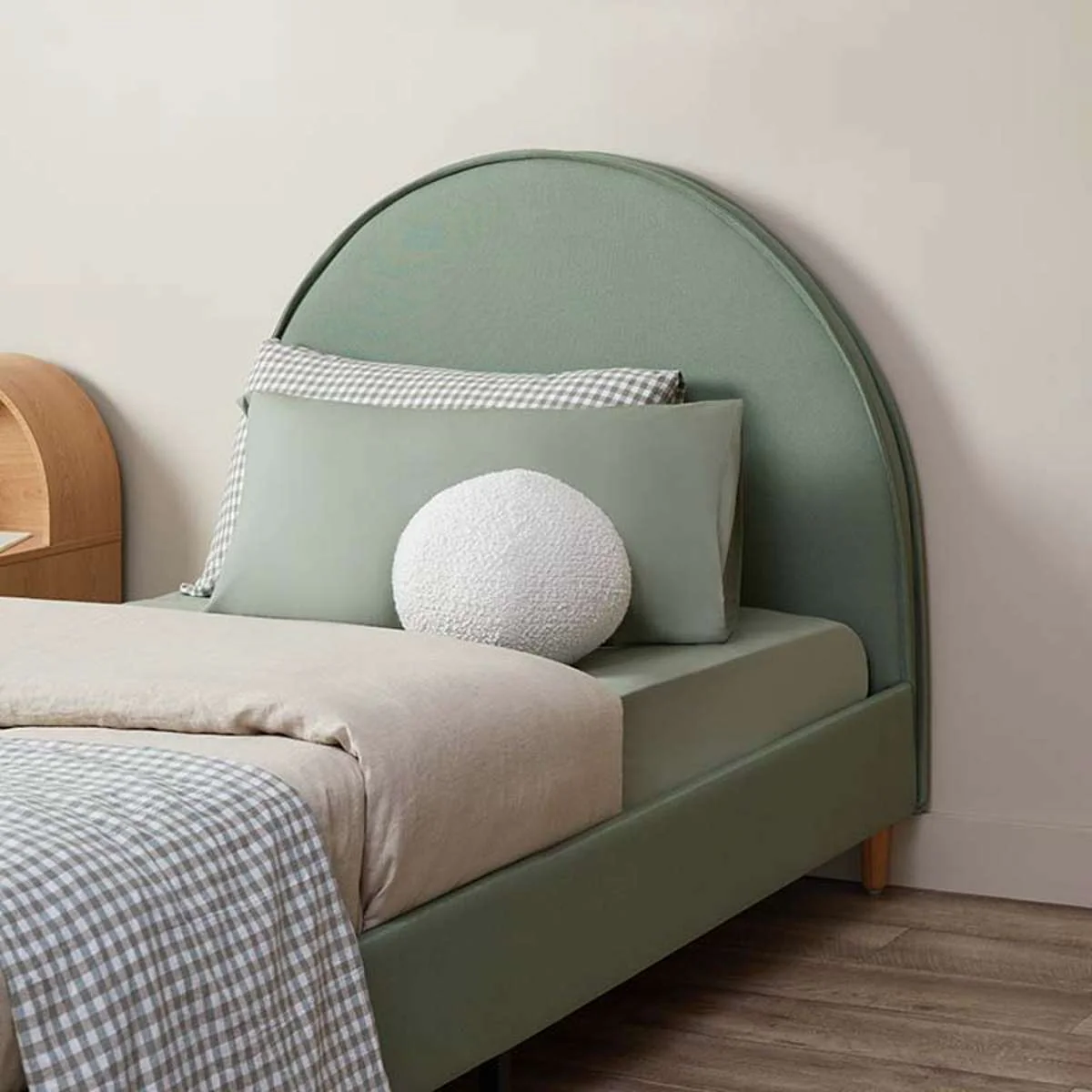 Imogen King Single Bed - Sage Green - Image 2