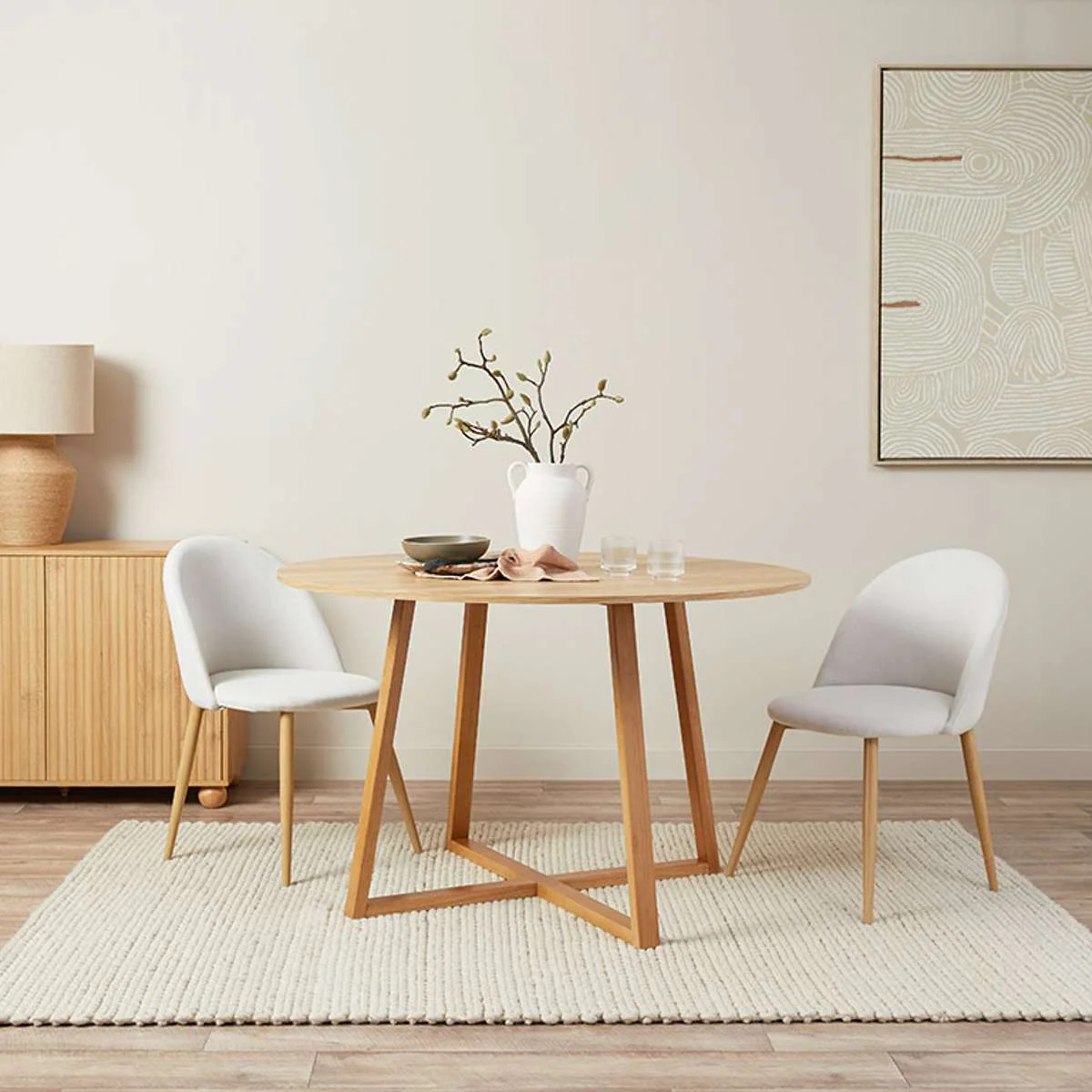 Kyoto Natural and Avila Black Five Piece Dining Set - Image 2