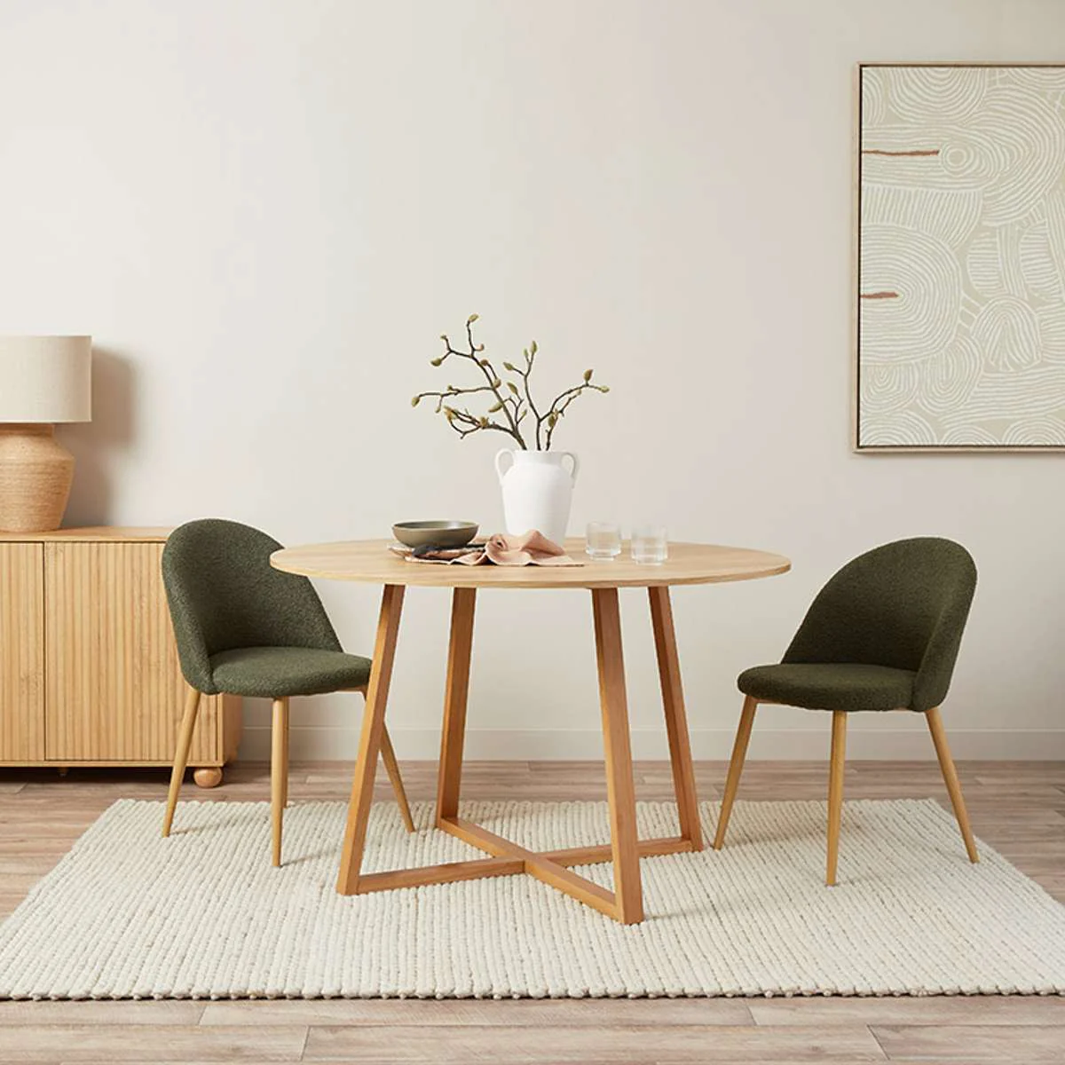 Kyoto Round Four Seater Dining Table - Natural - Image 4