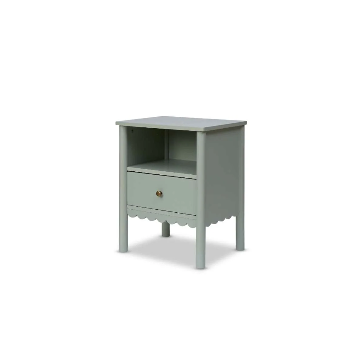 Maisie Scalloped Bedside Table - Sage Green - Image 11