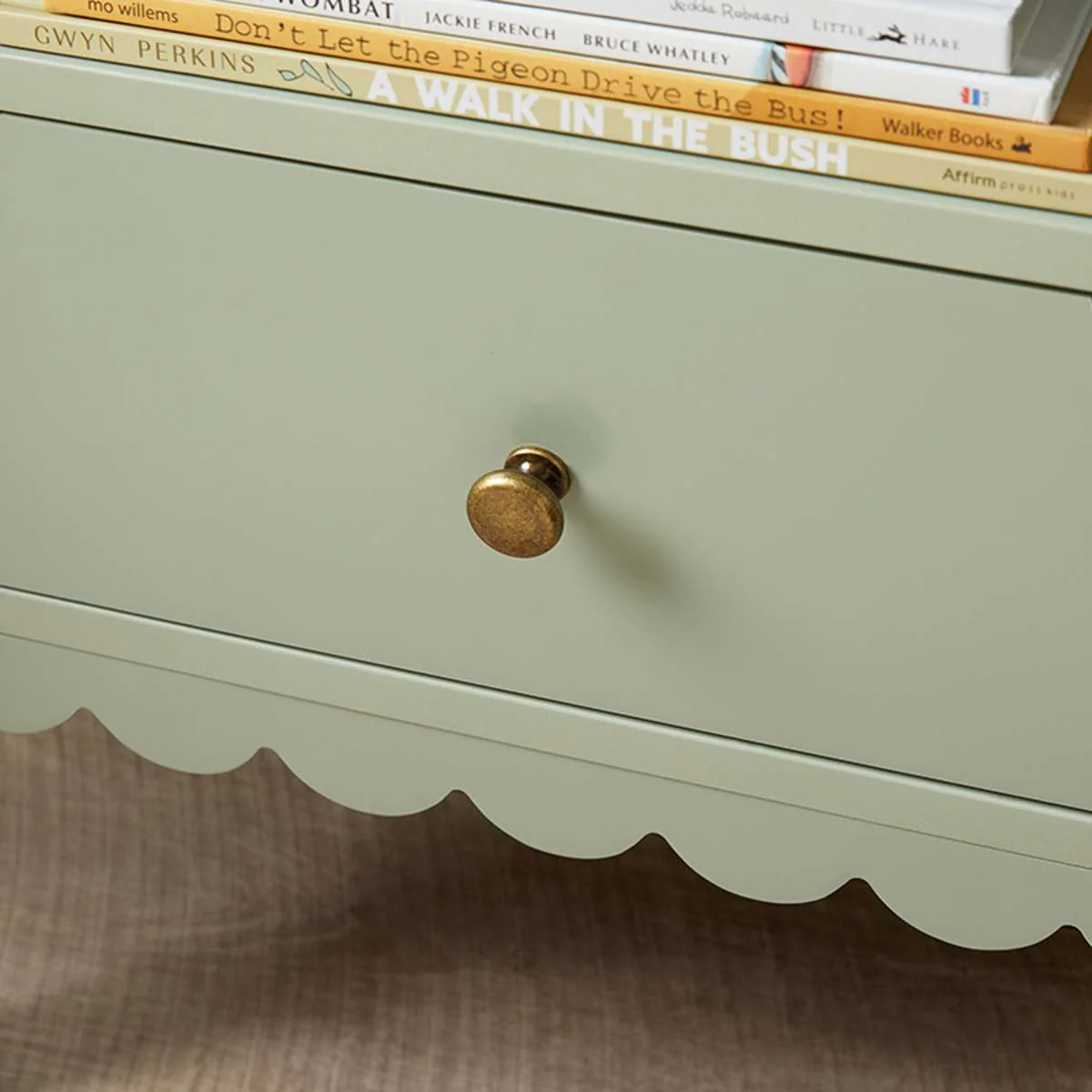 Maisie Scalloped Bedside Table - Sage Green - Image 7