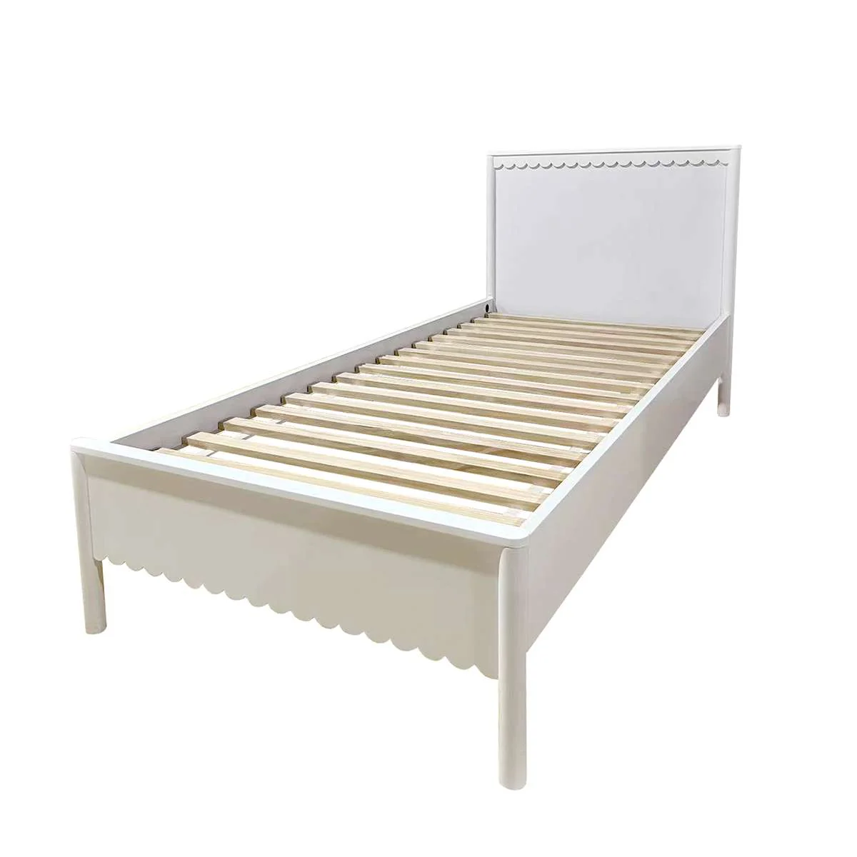 Maisie Scalloped Bed - Single - White - Image 10