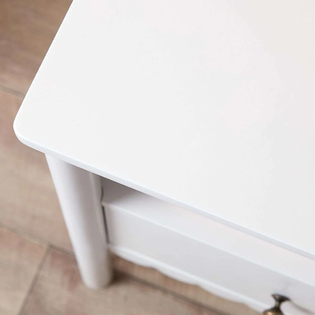 Maisie Scalloped Bedside Table - White - Image 7