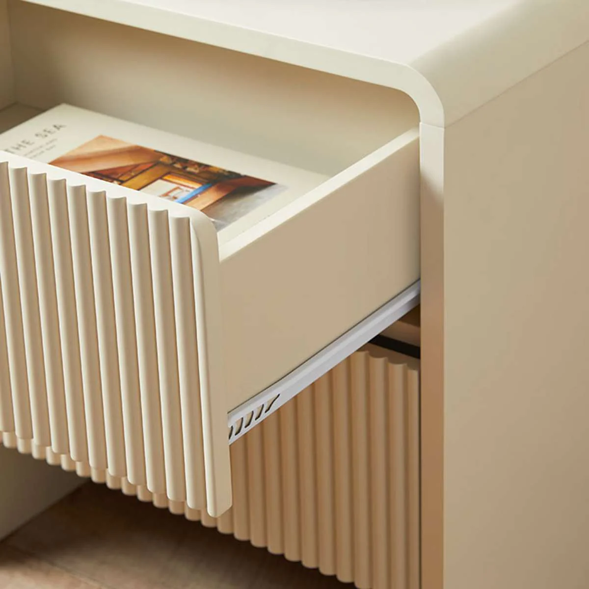Majorca Bedside Table - Beige - Image 5