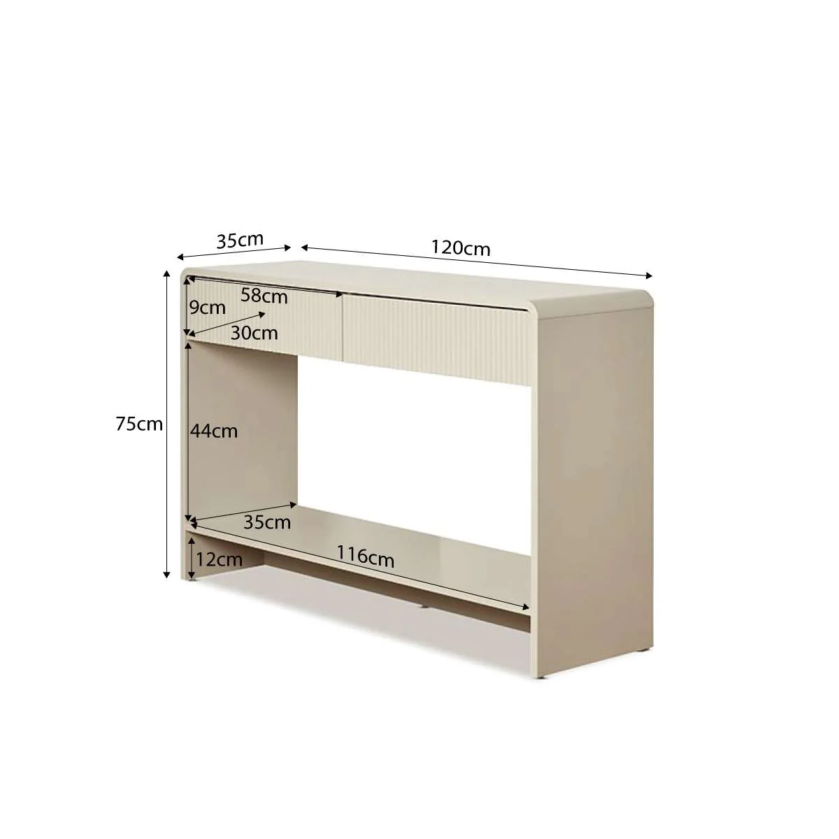Majorca Console Table - Beige - Image 6