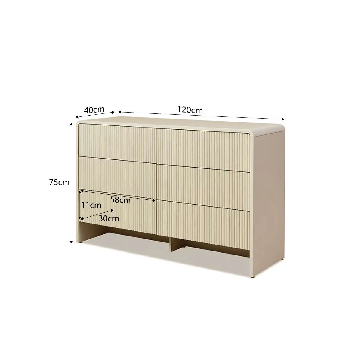 Majorca Six Drawer - Beige - Image 11