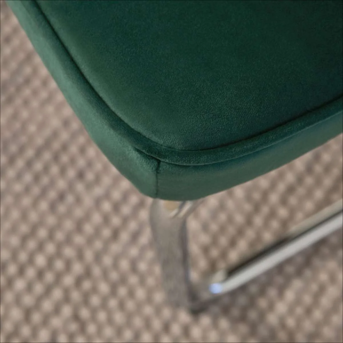 Marcel Chrome Dining Chair - Set of Two - Dark Green - Image 5