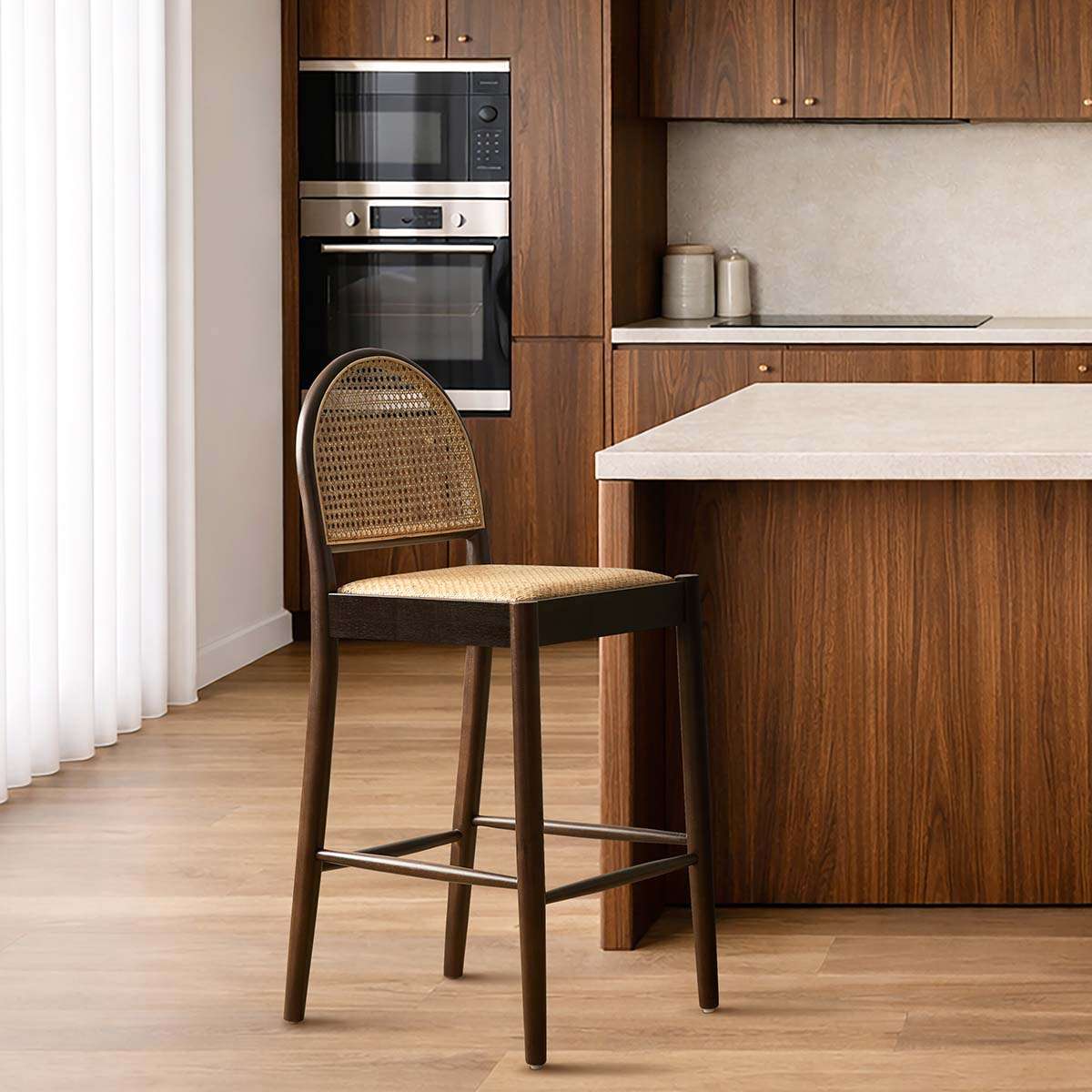Mateo Bar Stool Walnut - Set of Four Bundle - Image 2