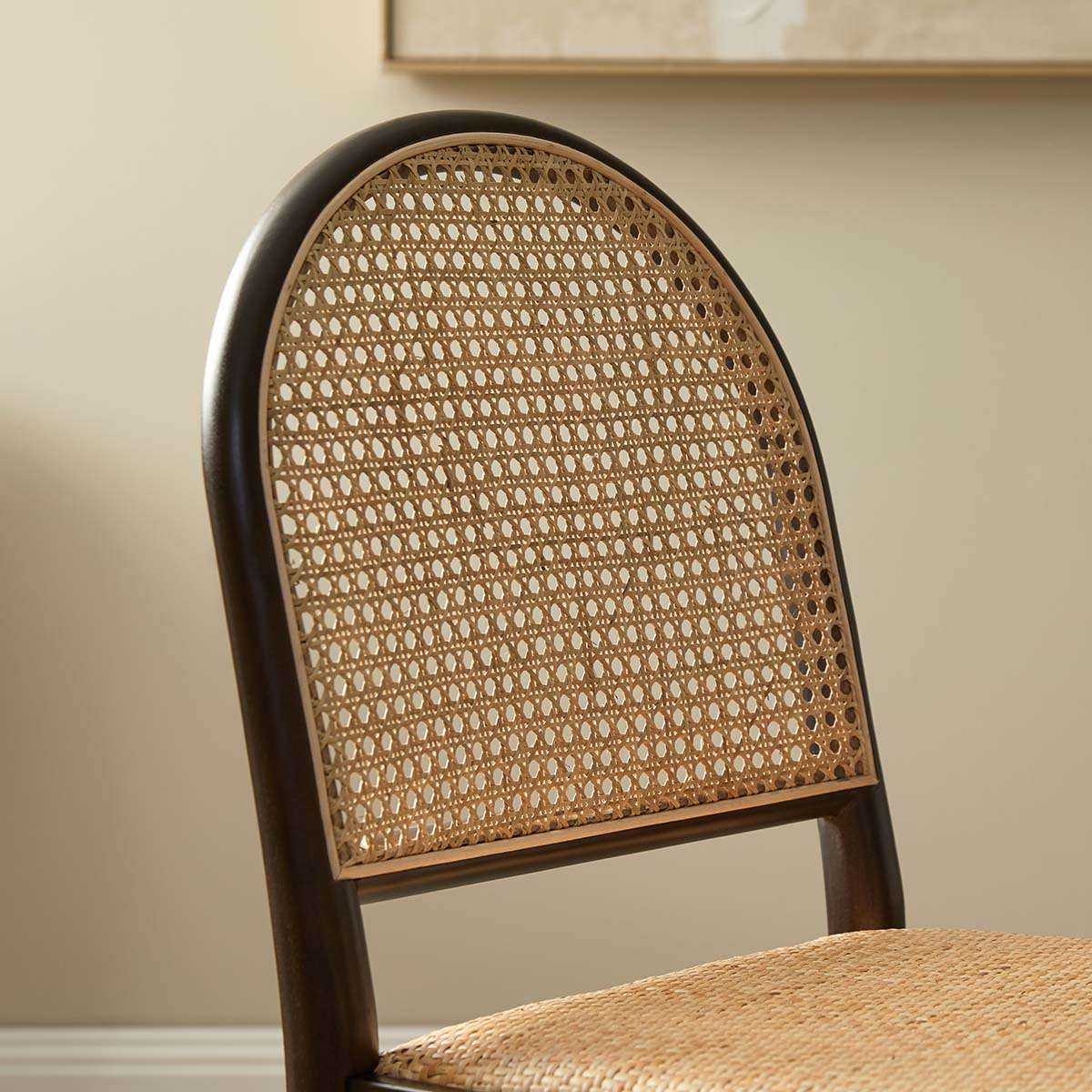 Mateo Curved Rattan Dining Chair - Set of Two - Walnut - Image 2