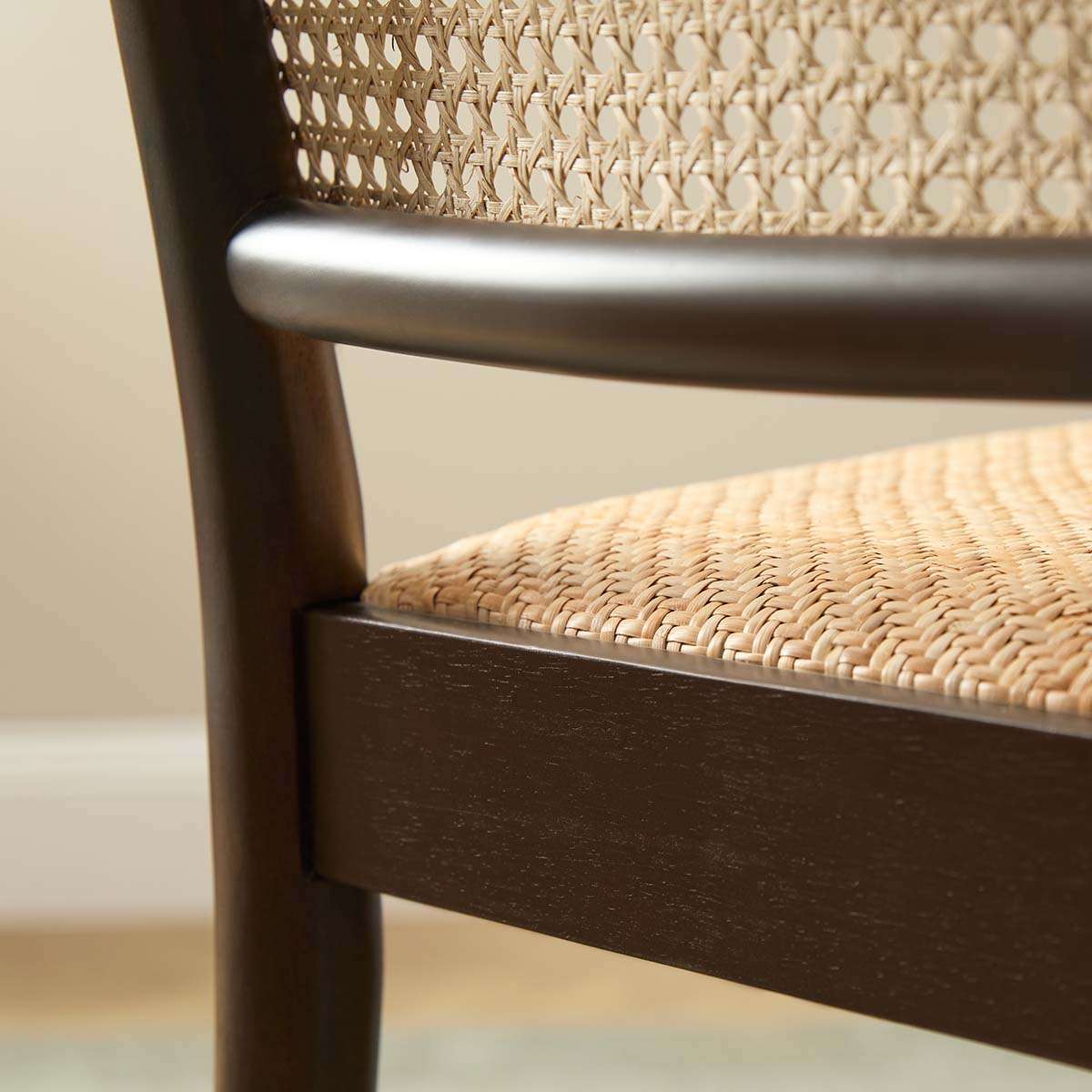 Mateo Curved Rattan Dining Chair - Set of Two - Walnut - Image 7