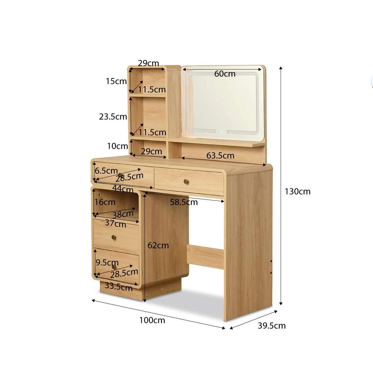 McKenna Make-Up Table - Natural - Image 13