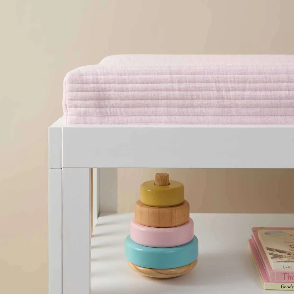Mocka Cotton Change Mat Cover - Blush Pink - Image 4