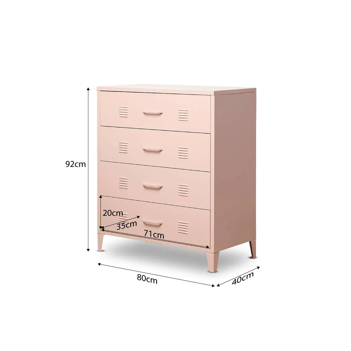 Mocka Original Four Drawer - Pink - Image 11