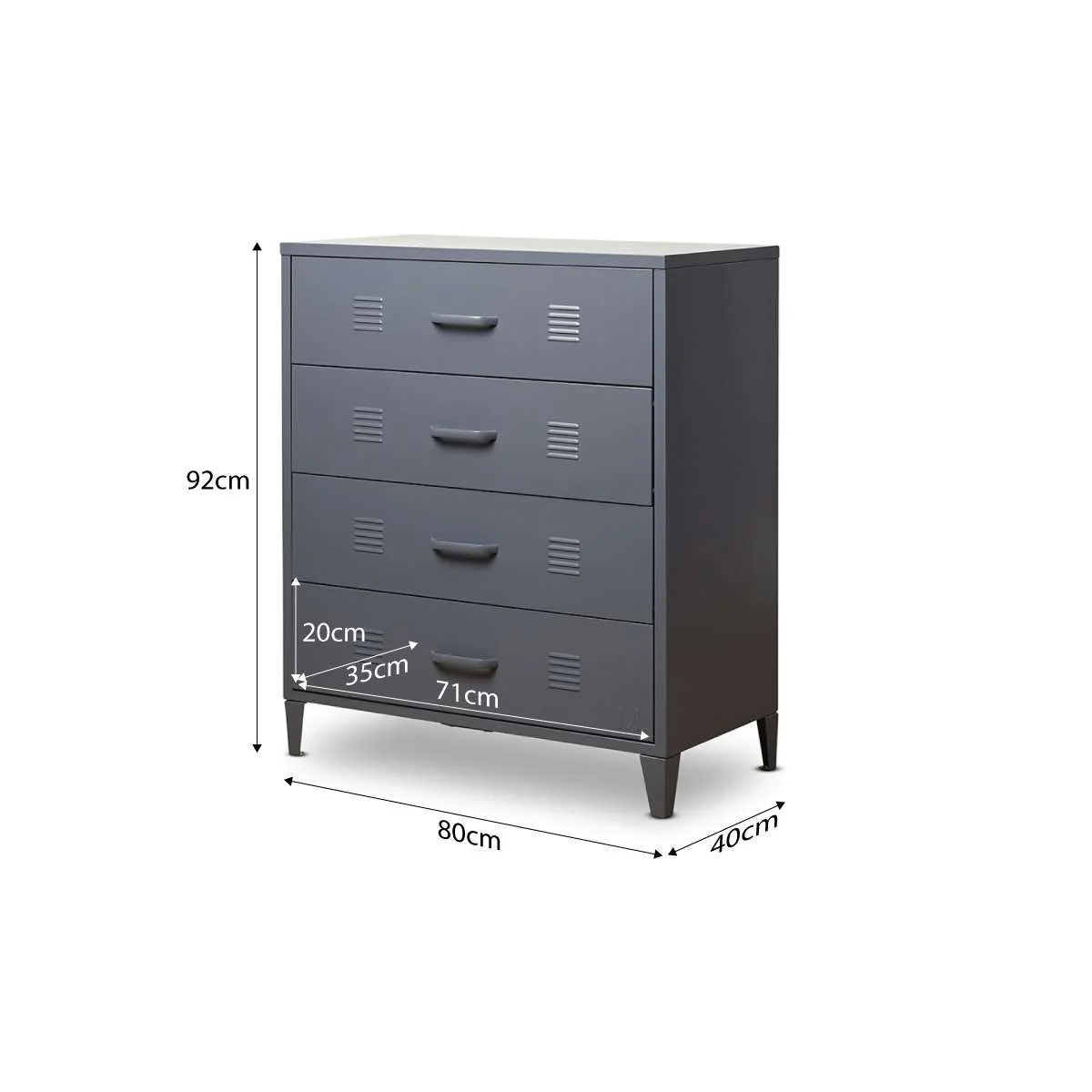 Mocka Original Four Drawer - Steele - Image 8