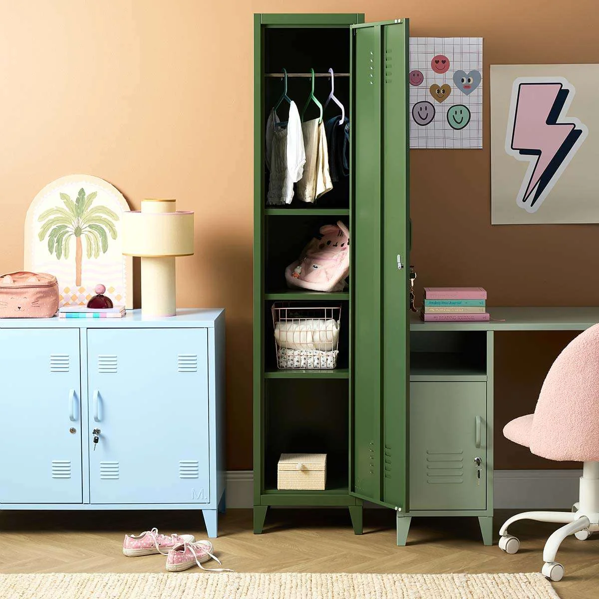 Mocka Original Locker Wardrobe - Single - Khaki - Image 3