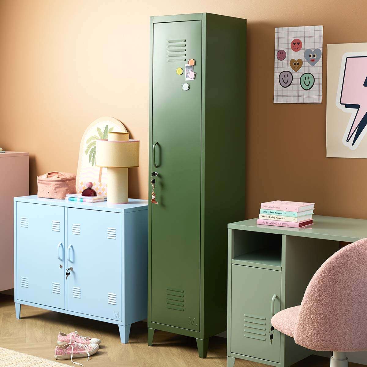 Mocka Original Locker Wardrobe - Single - Khaki - Image 5