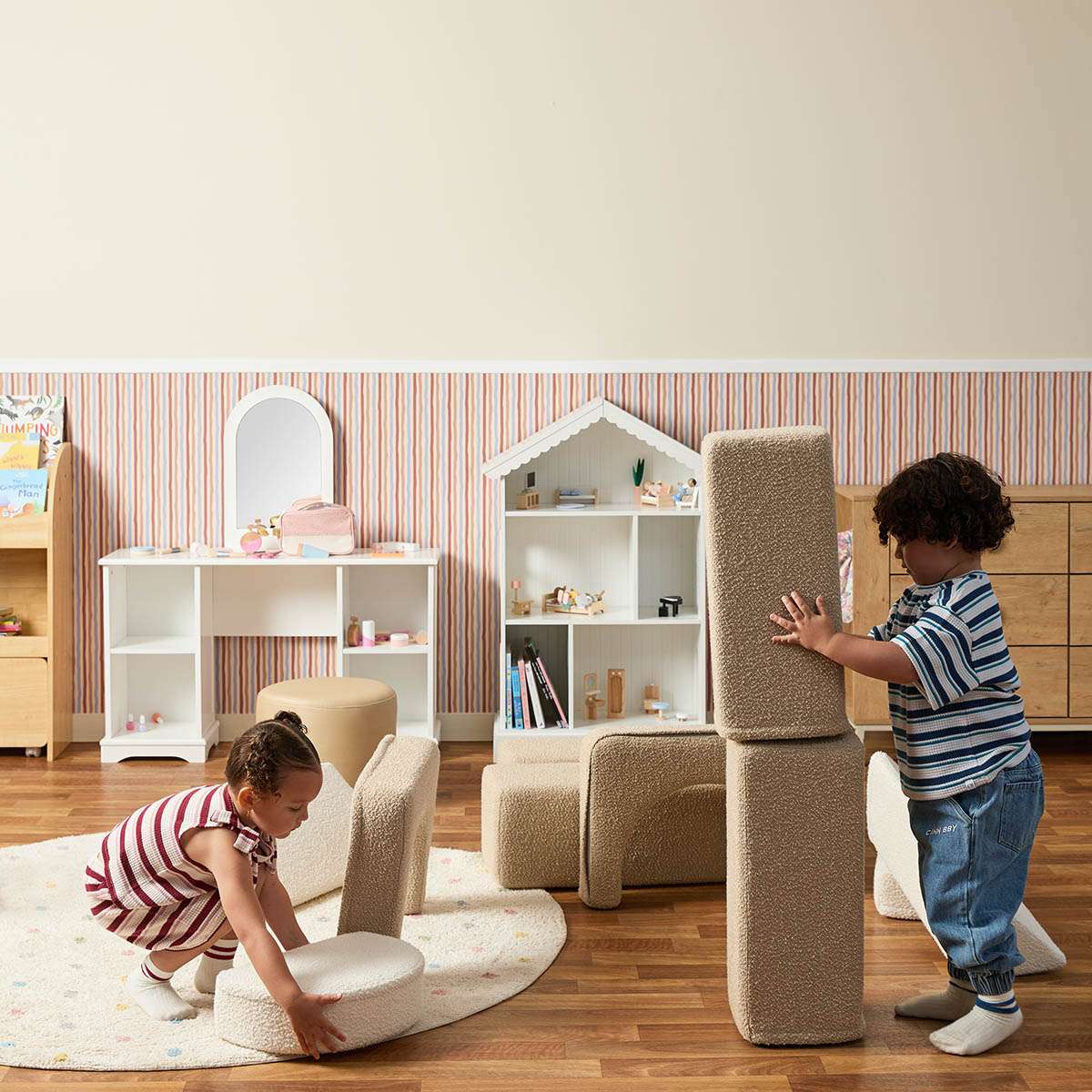 Modular Play Sofa - Cream/Beige Boucle - Image 4