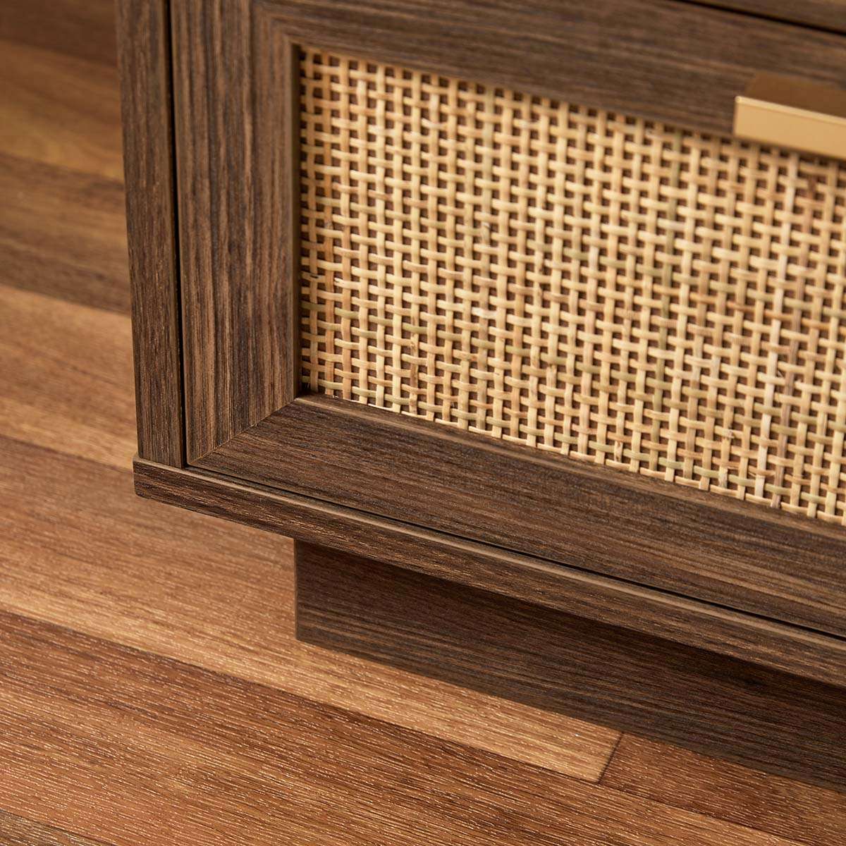 Noosa Rattan Bedside Table - Walnut - Image 5