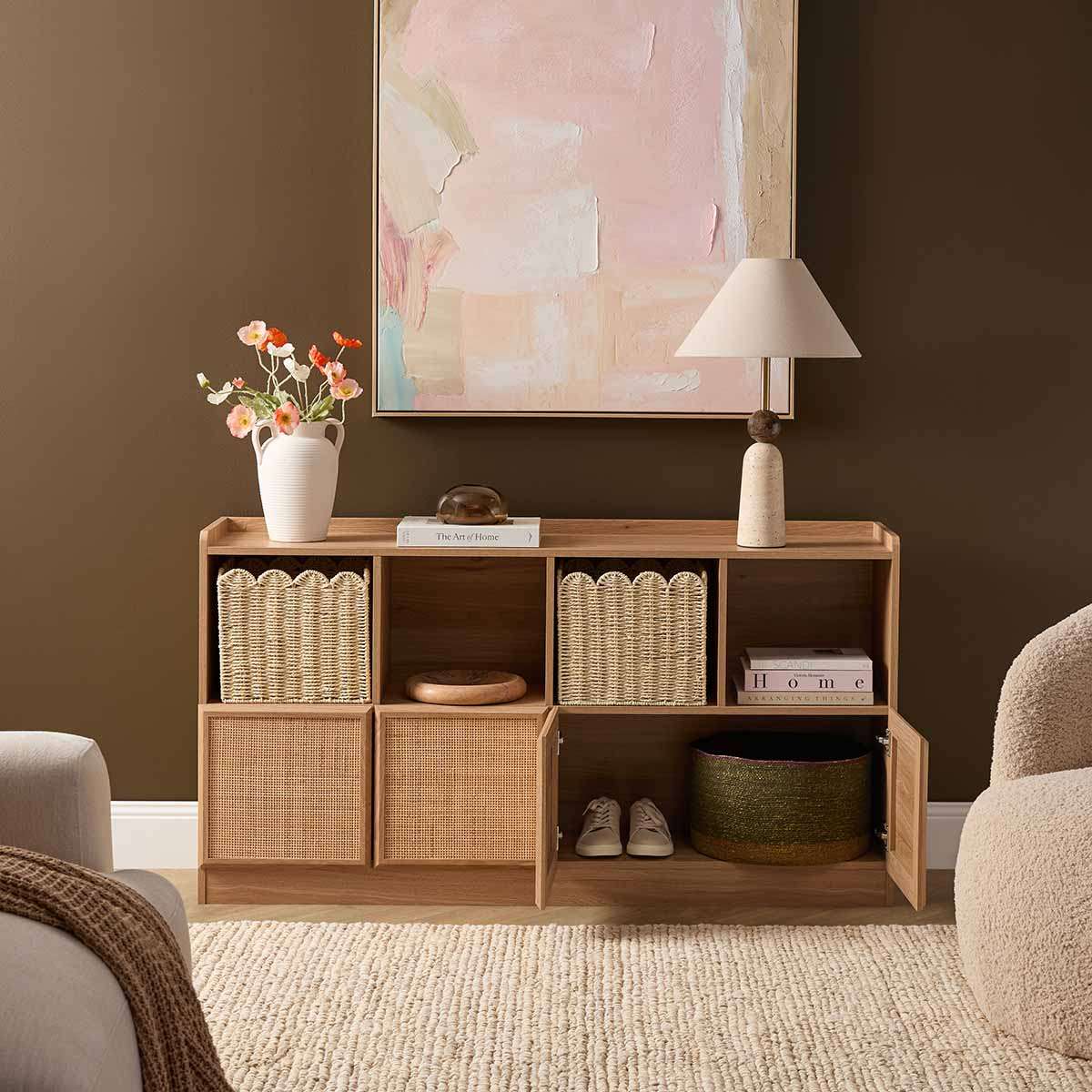 Noosa Rattan Cube Storage Bookcase  - Natural - Image 4